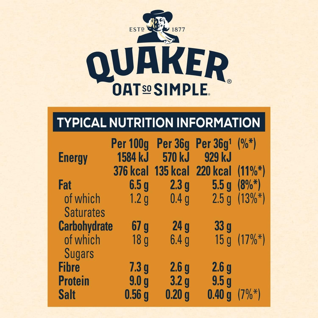 Quaker Oat So Simple Golden Syrup Porridge, 10 x 36g