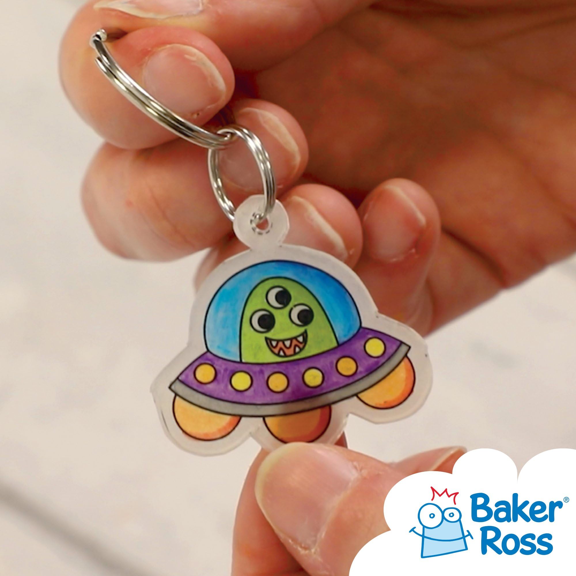 Baker Ross Solar System Super Shrink Keyrings - Pack of 8 | Arts & Crafts Kit | Kids Age 5+ 5
