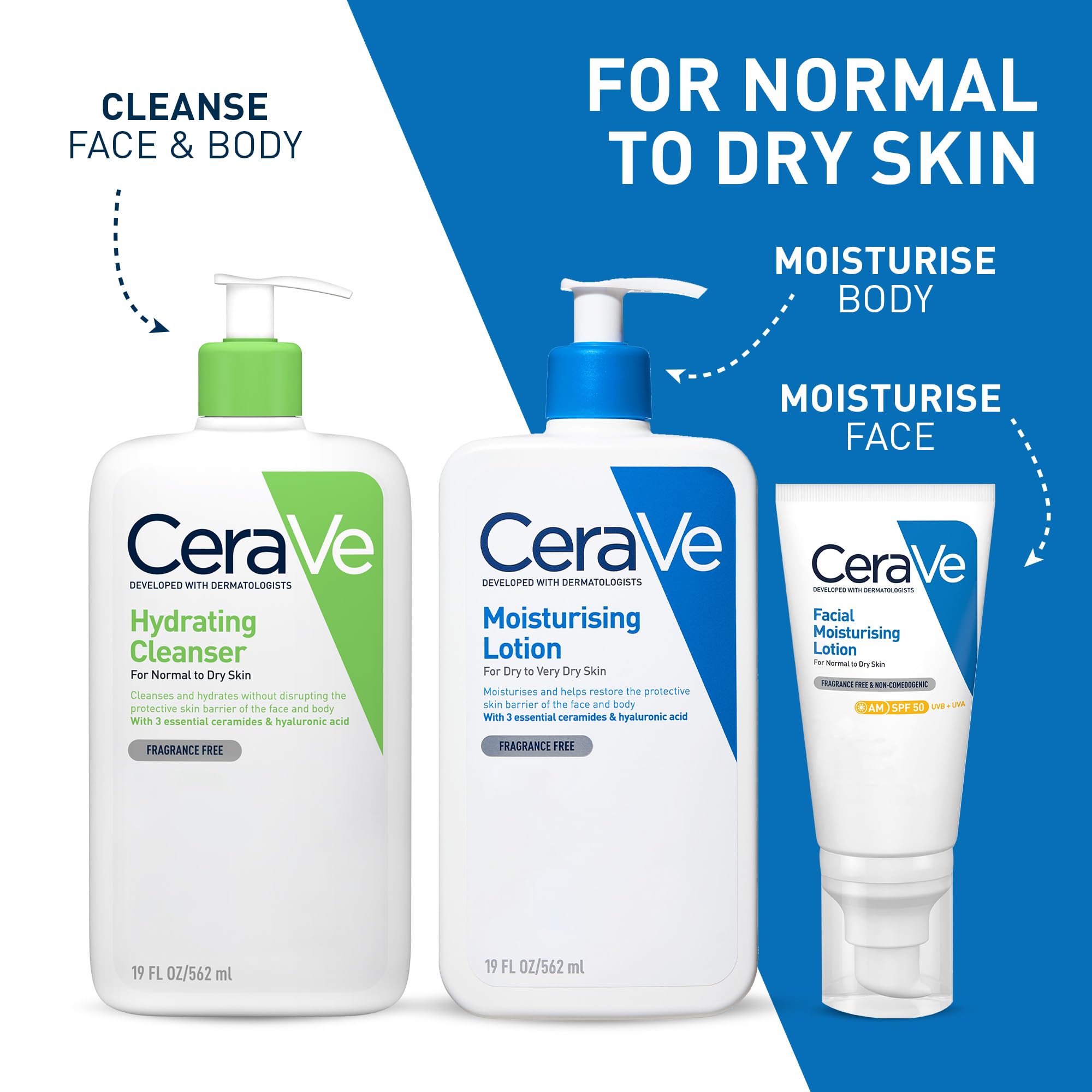 CeraVe Hydrating Cleanser for Face & Body with 3 Essential Ceramides & Hyaluronic Acid (630g) 4