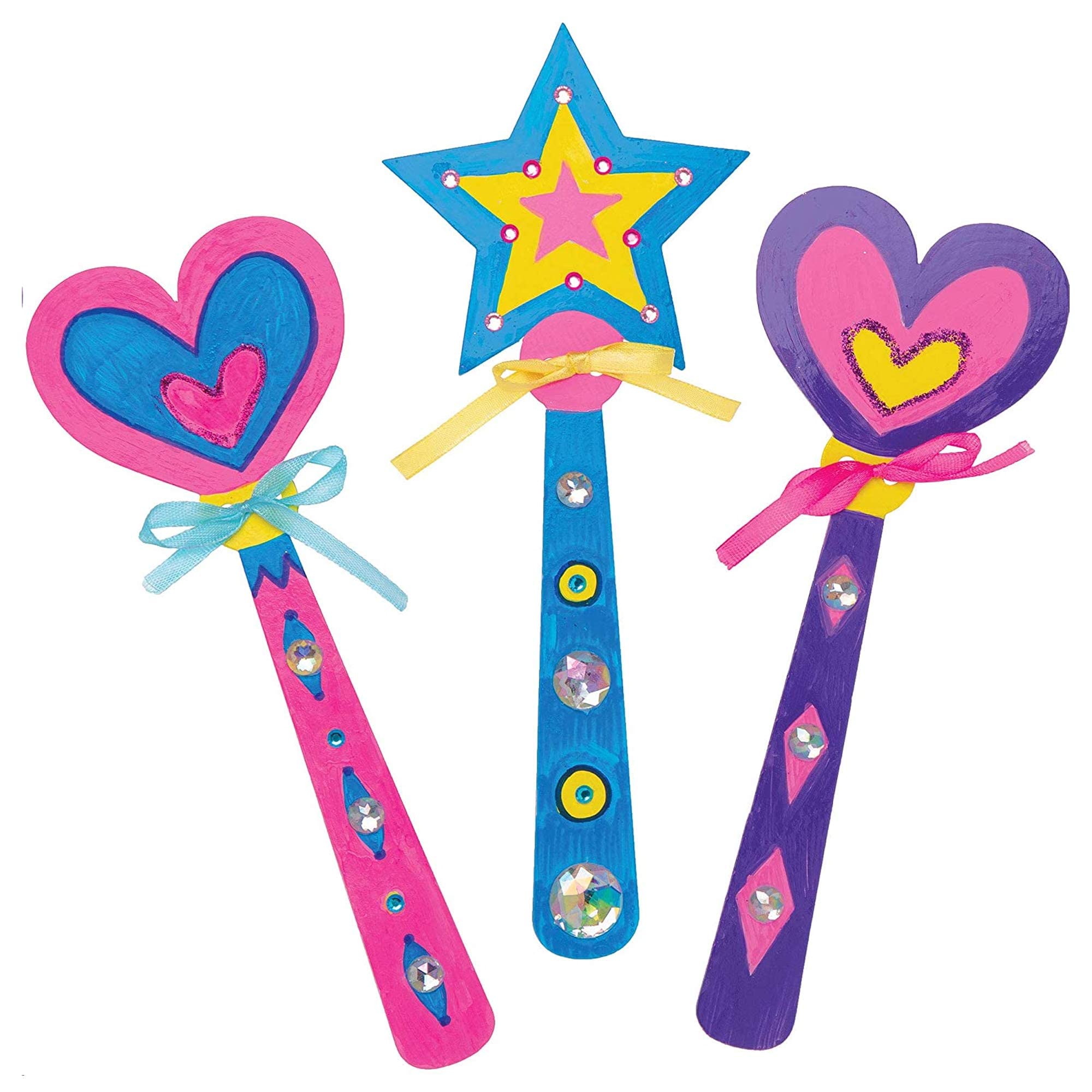 Baker Ross EF622 Make Your Own Princess Wand Card Blanks for Kids to Decorate, Pack of 8, 23cm
