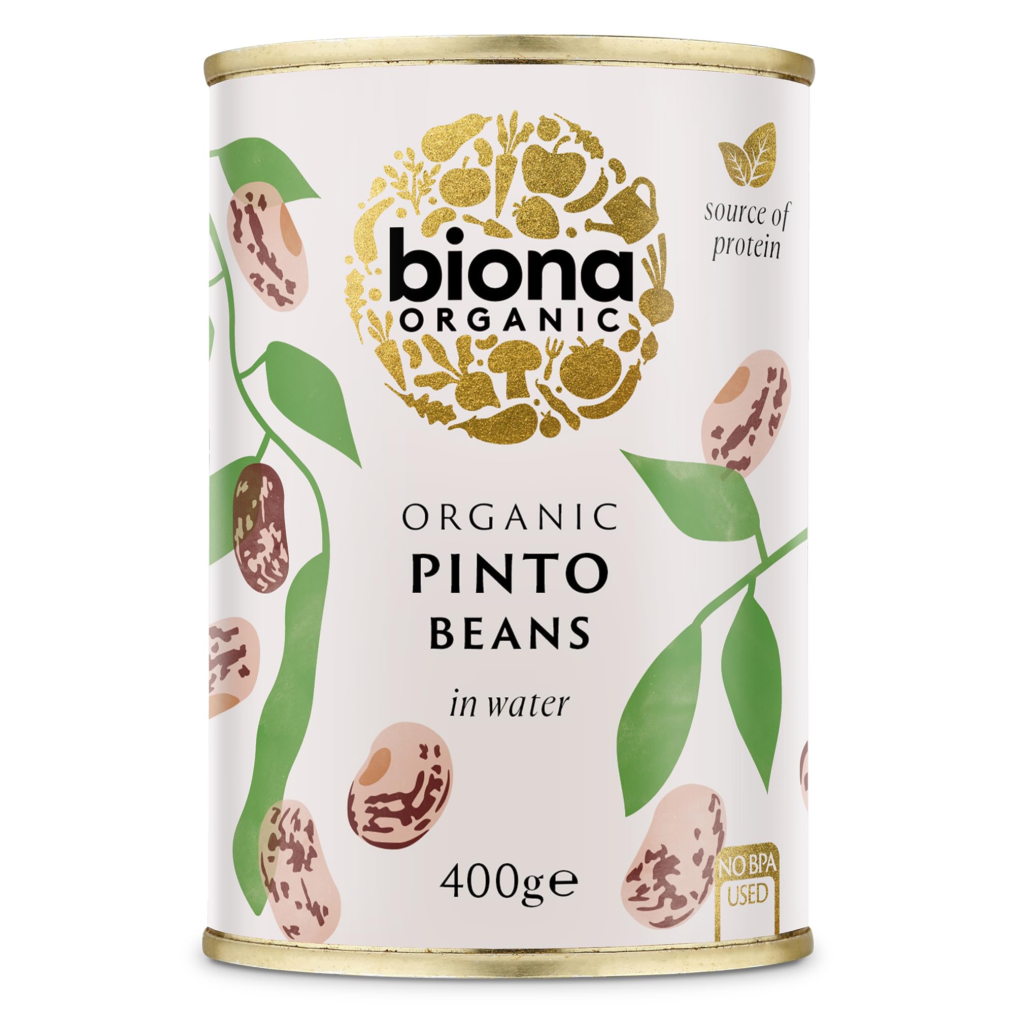 Biona Organic Pinto Beans - Good Source of Protein & Iron | 400g Tin | Vegan Friendly 1