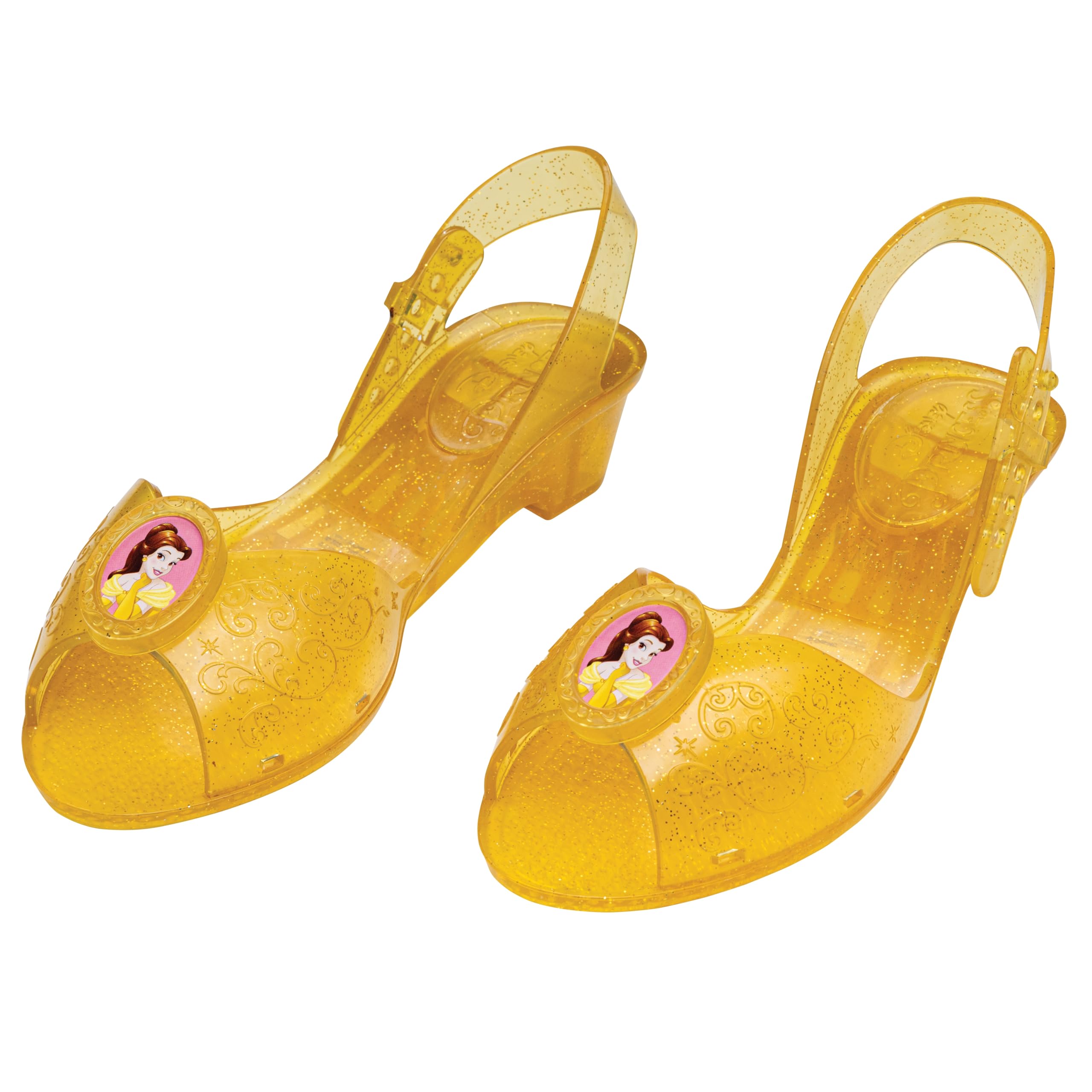 Disguise Belle Jelly Shoes - Yellow, Size 11/12 Medium | Official Disney Princess Accessory