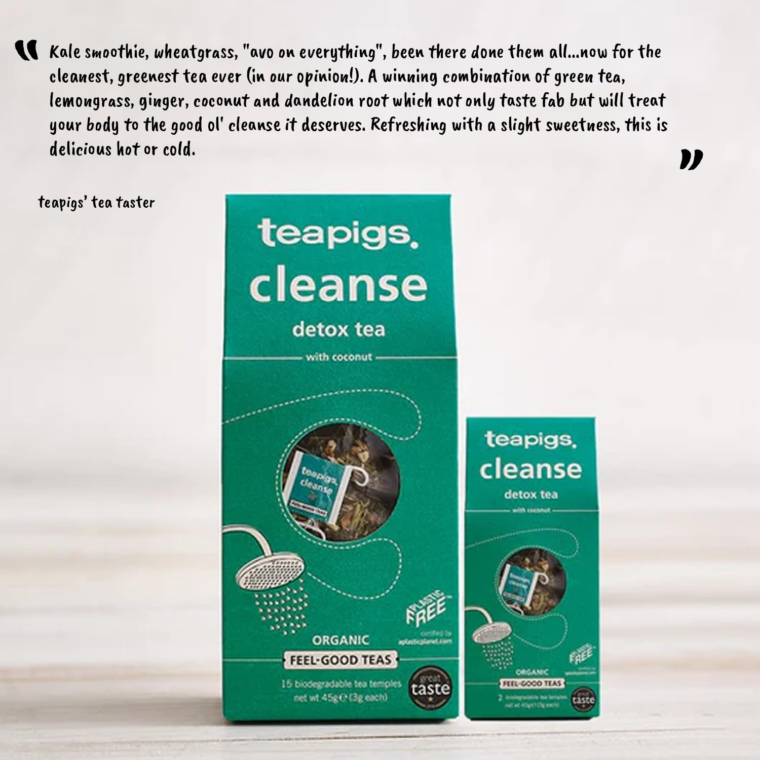 teapigs Cleanse Detox Tea, 15 Stück – Bio-Kräutertee mit Zitronengras, Ingwer und Kokosnuss 10