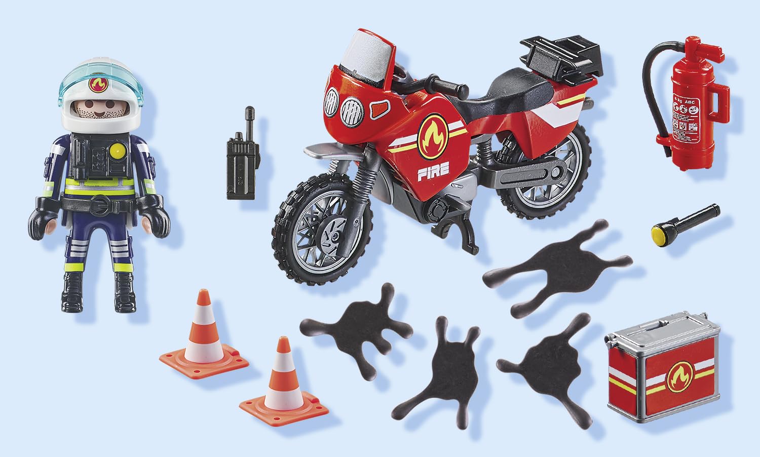 Playmobil 71466 Action Heroes: Motorcycle & Oil Spill Incident Playset | Ages 4+ | 21 Pieces 6
