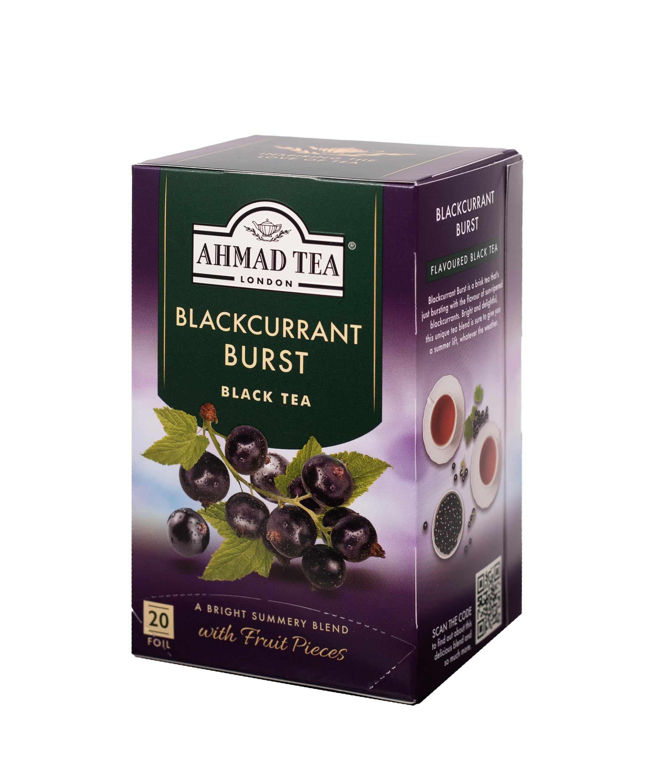Ahmad Tea Blackcurrant Burst Fruit Black Tea - 20 Teabags | Black Tea & Blackcurrant Flavoring 4
