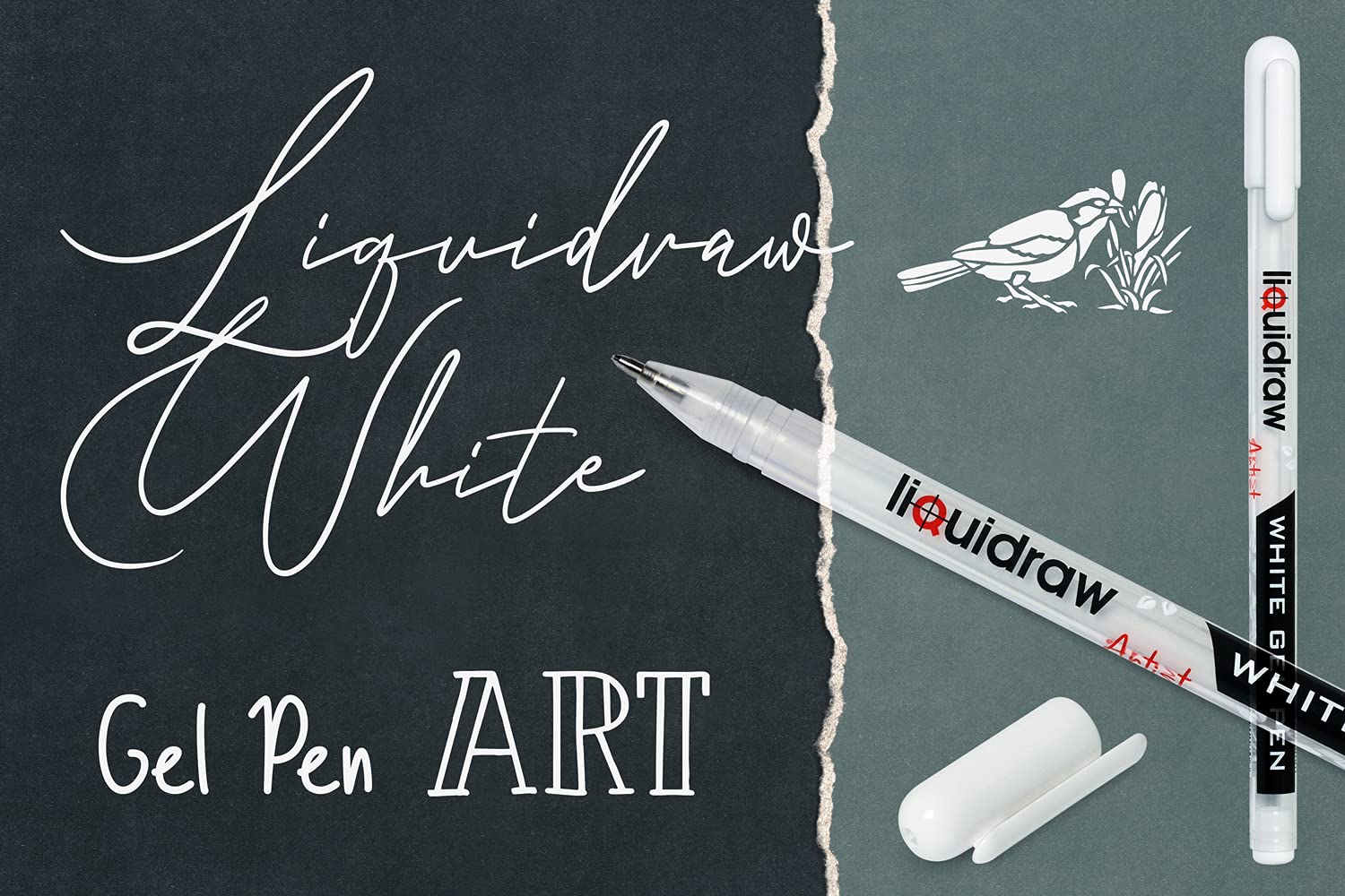Liquidraw White Gel Pens - Set of 3 | 0.8mm Fine Point | Refillable for Artists & Crafts 5