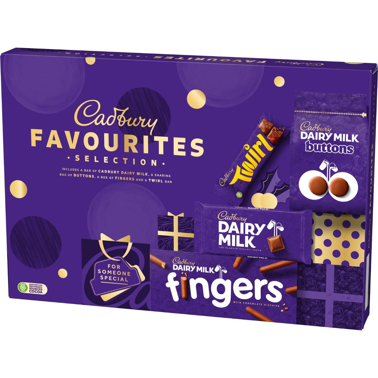 Cadbury Favourites Chocolate Selection Box, 351g, Christmas Gift with Dairy Milk Bars 5