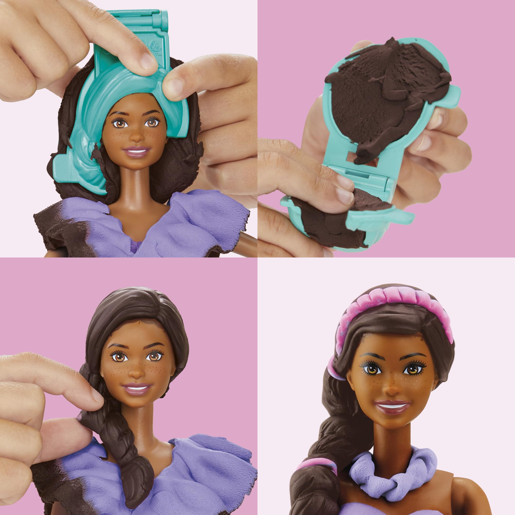 Play-Doh Barbie Fashionista Ruffles Doll Set - Creative Fashion Design Kit for Kids 5+ 7