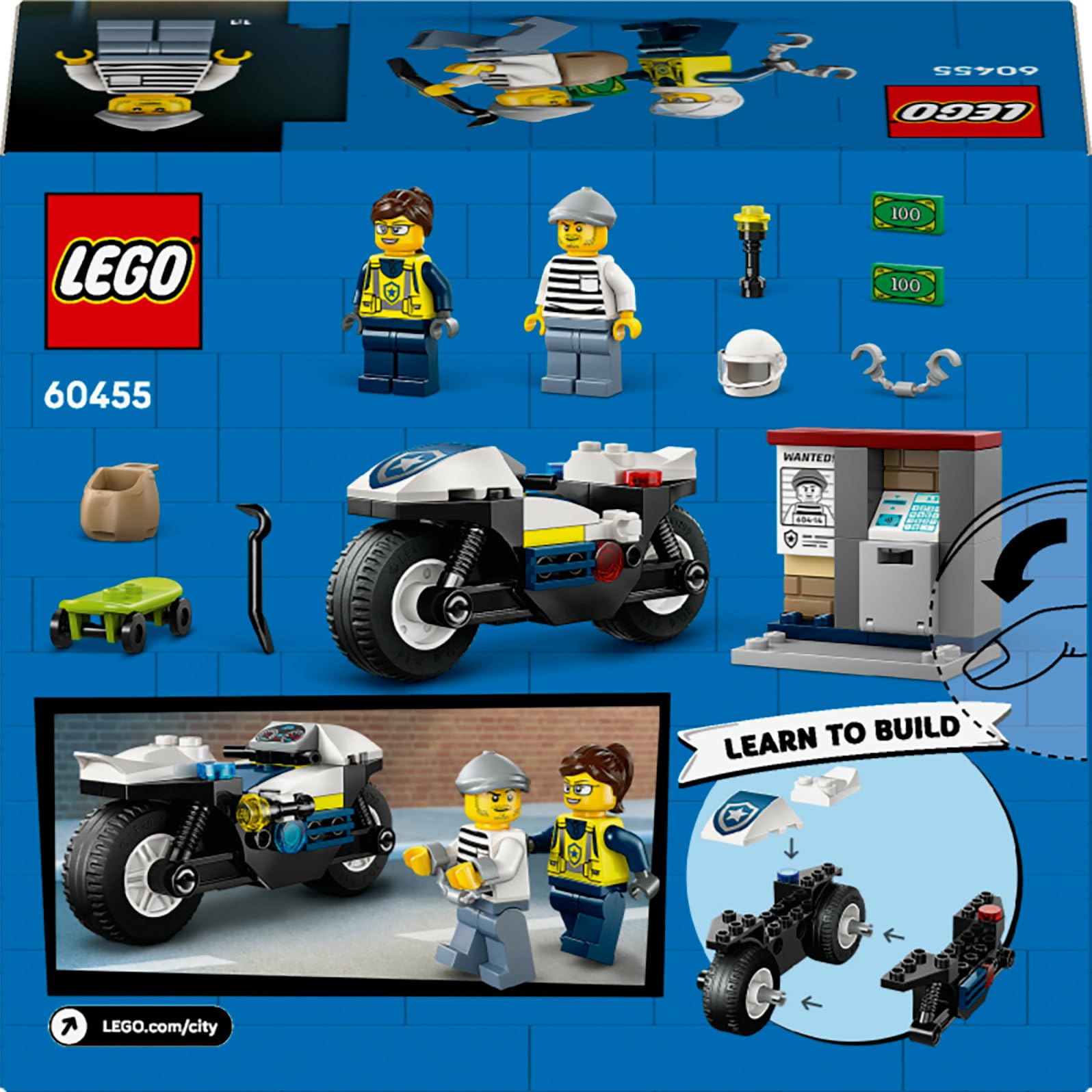 LEGO City Police Motorcycle Chase Set - Building Toy with Motorbike, 2 Minifigures, 65 Pieces for Ages 4+ 2