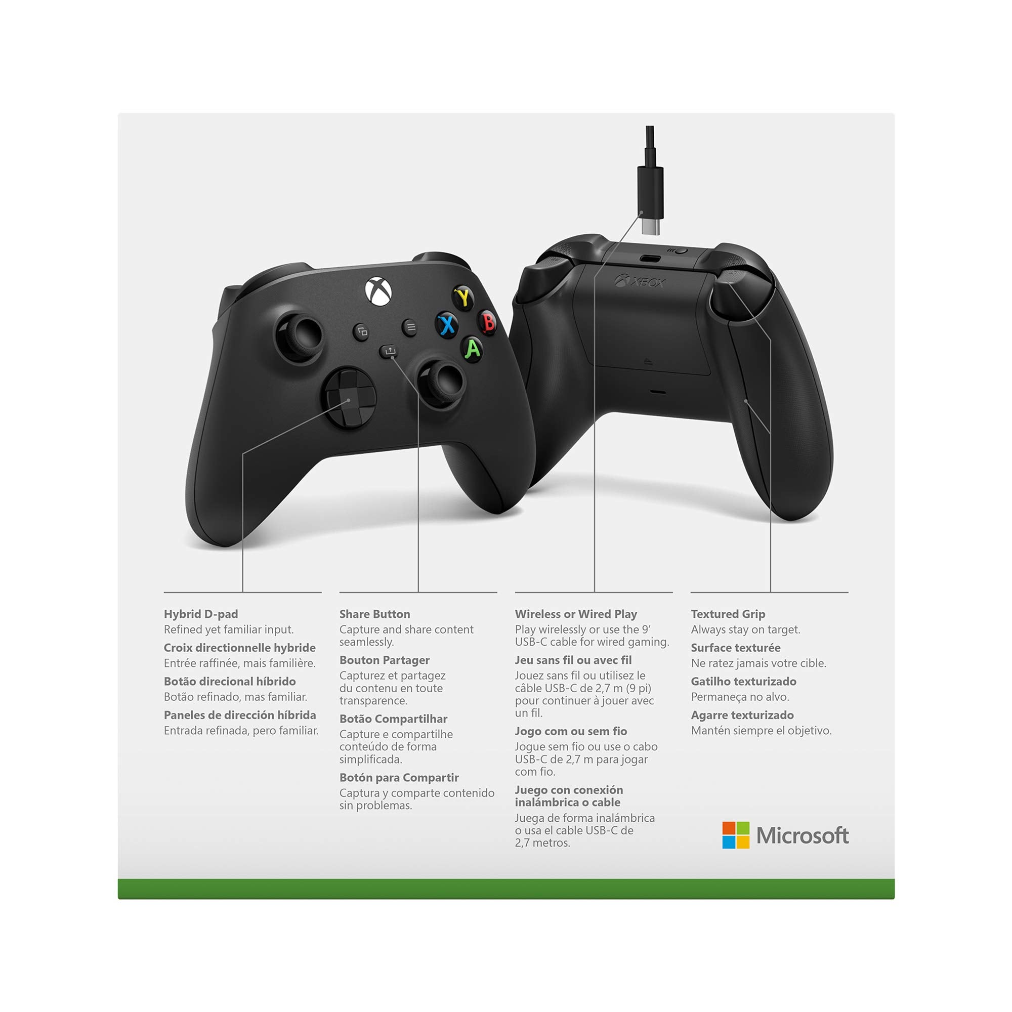 Xbox Wireless Controller with USB-C Cable for Xbox Series X|S, Xbox One, and Windows Devices 3