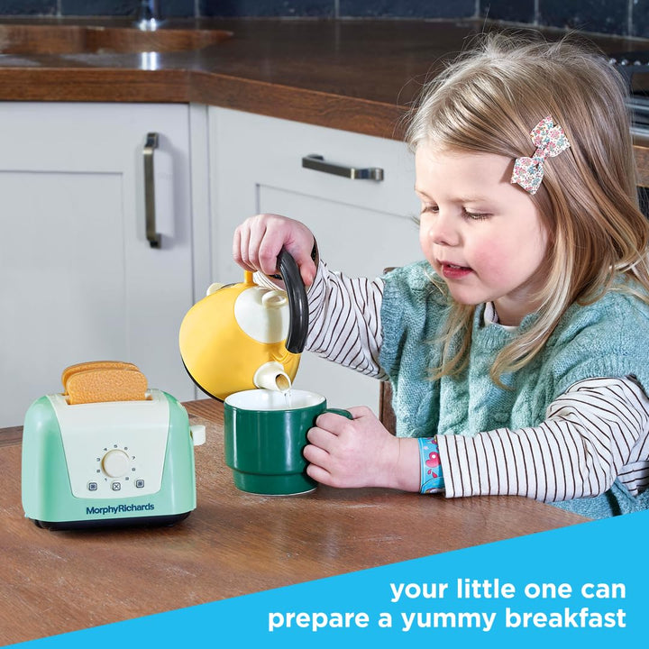 Casdon Morphy Richards Interactive Toy Toaster & Kettle Set - Play Kitchen Appliances for Kids 3+
