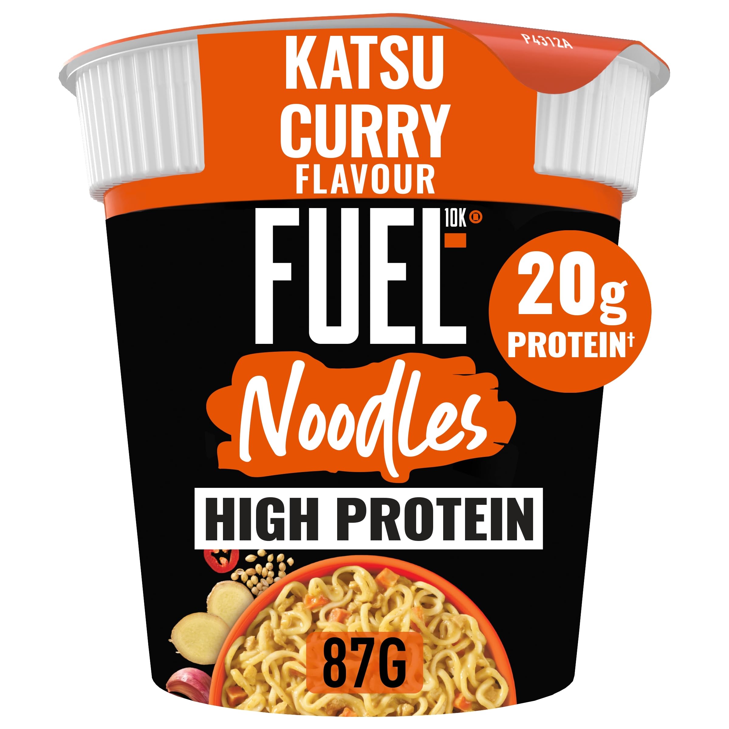 FUEL10K Katsu Curry High Protein Instant Noodles Pot - 20g Protein | Pack of 8 6