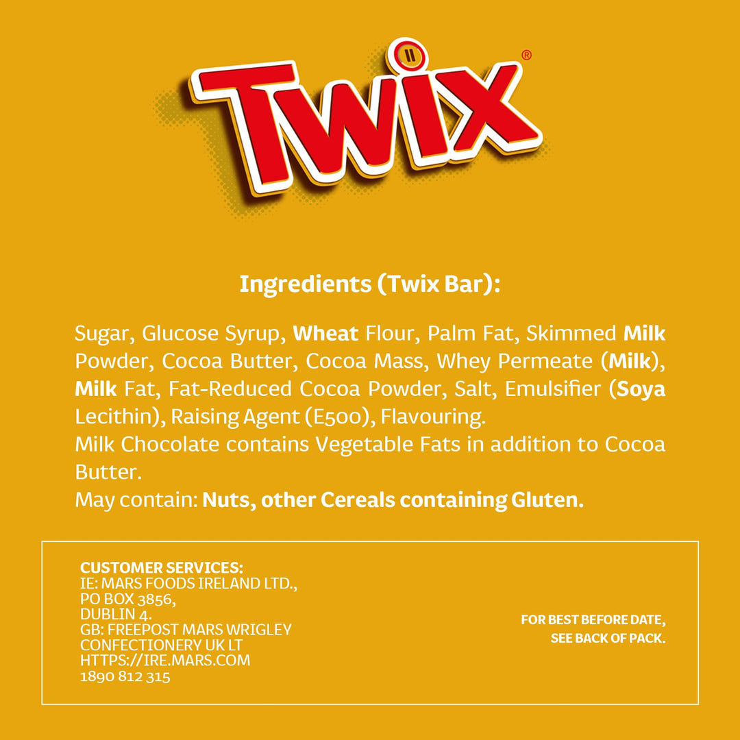 Twix Chocolate Bars, Caramel & Milk Chocolate Biscuits, 9 x 40g Multipack
