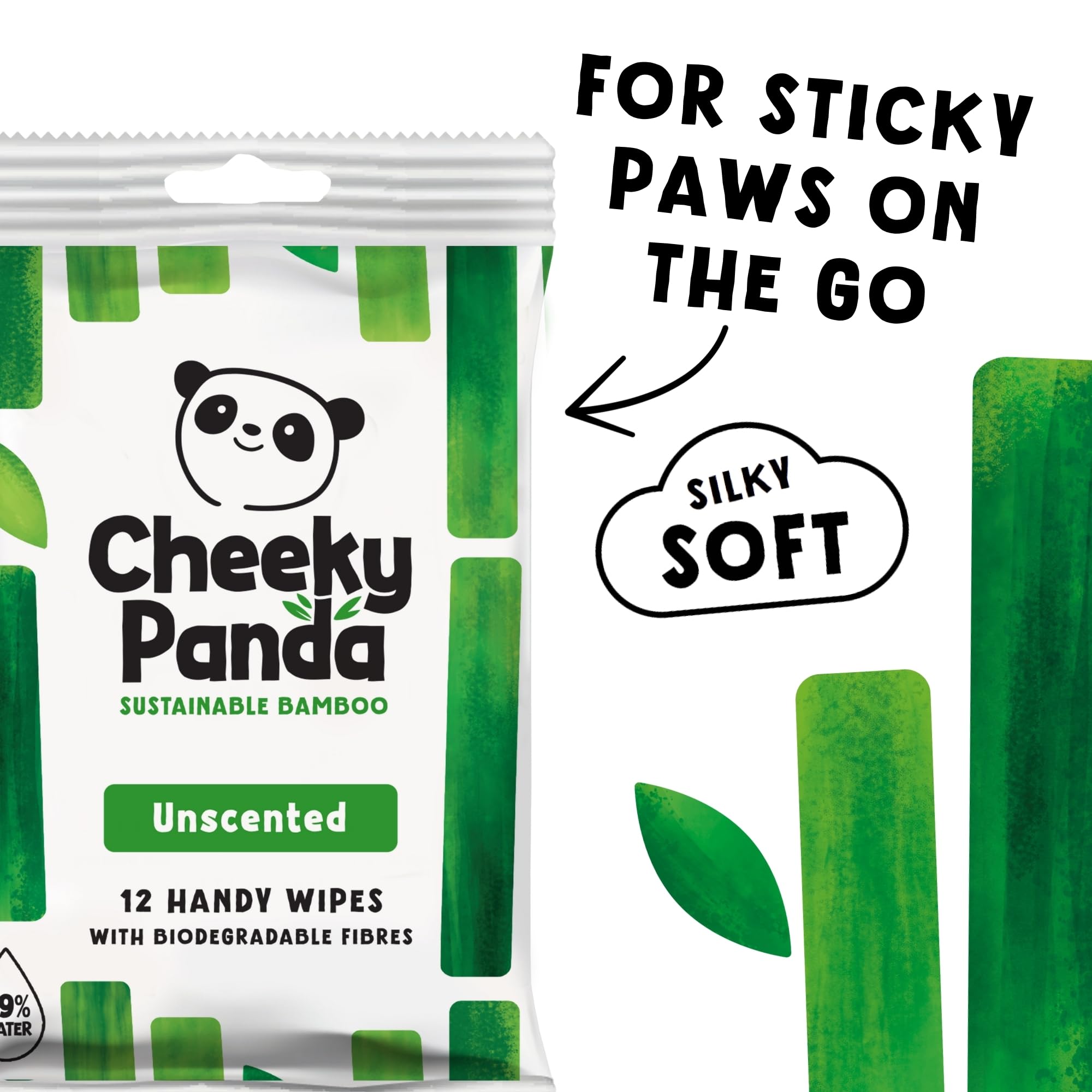 The Cheeky Panda Bamboo Hand Wipes - 12 Packs of 12 Travel Wipes | 144 Count Total