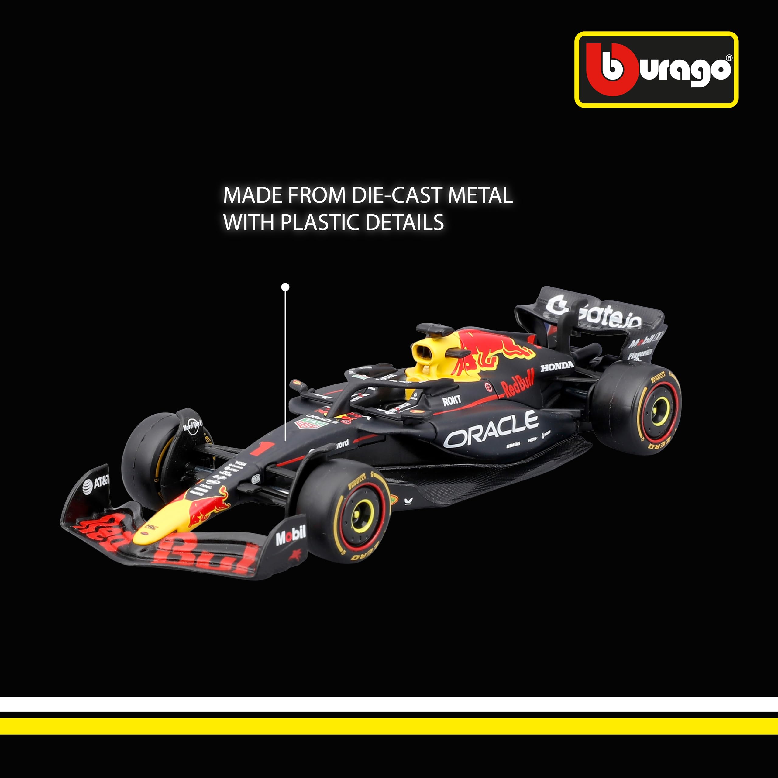 Bburago Red Bull Racing RB21 2025 #1 Verstappen 1:43 Scale Diecast Car | Metal | Red With Black Accents 5