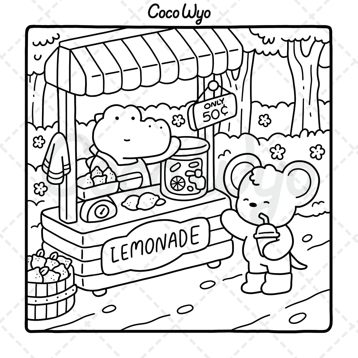 Coco Wyo Cozy Friends: Coloring Book for Adults and Teens | 40 Pages | 8.5 x 8.5 in 8