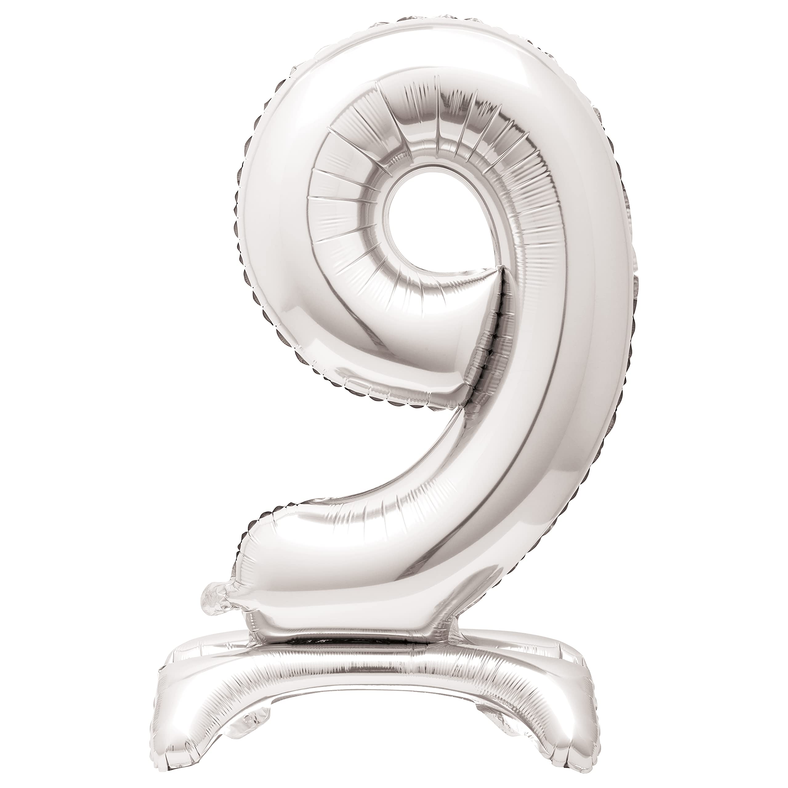 Majestic Silver Number 9 Foil Balloon - 76cm Standalone Party Decor 1