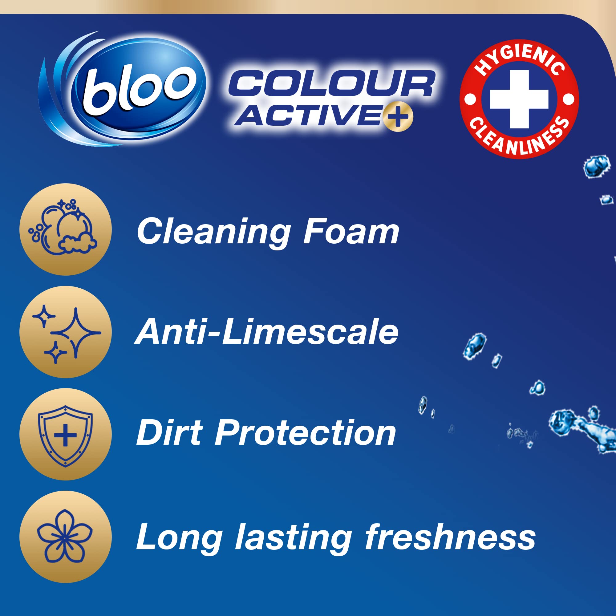 Bloo Colour Active Toilet Rim Block - Bleach Scent, 4-Function Formula | 150g (Pack of 3) 2