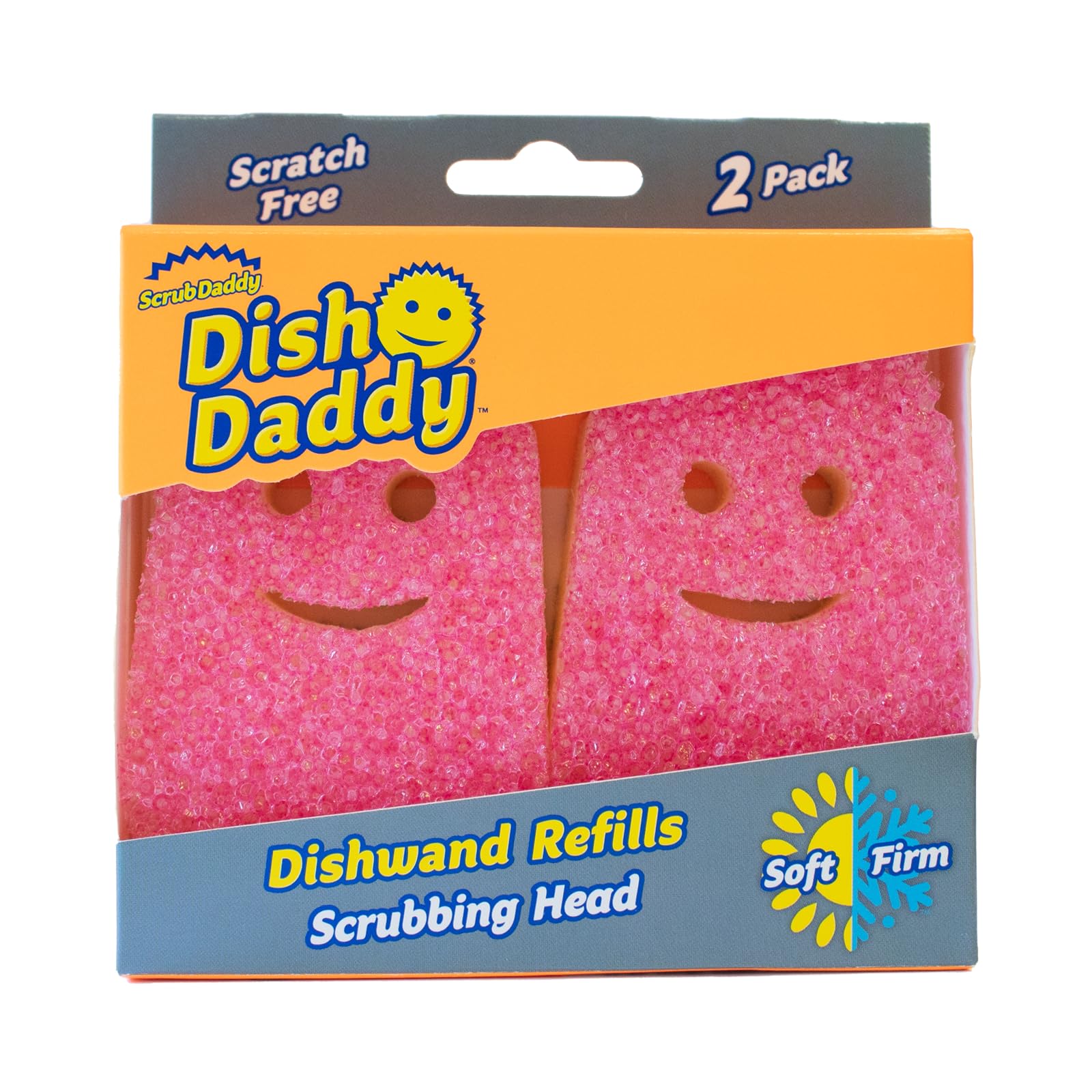 Scrub Daddy Dish Wand Replacement Heads - Soap Dispensing Scrubber Refills | Pink | 2 Pack 1