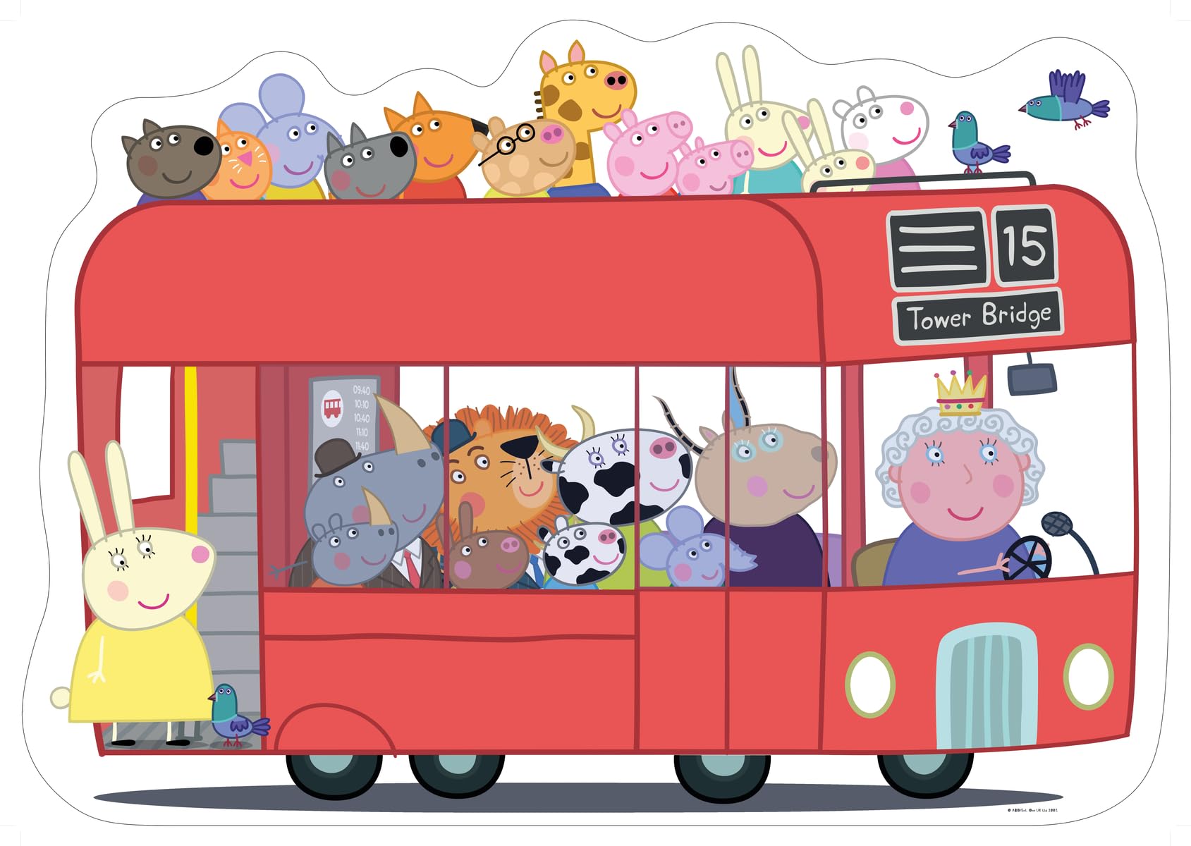 Ravensburger Peppa Pig London Red Bus 24 Piece Giant Shaped Floor Jigsaw Puzzle for Ages 3+ 1