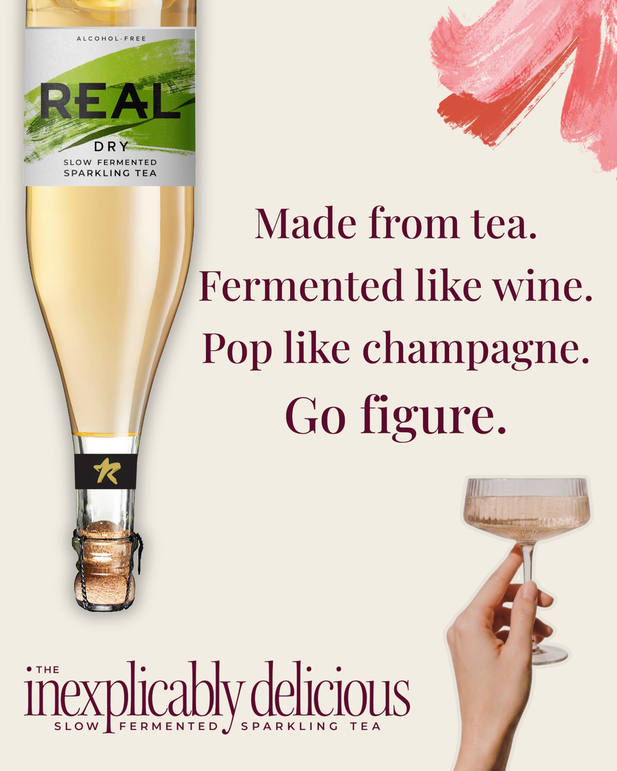 REAL Kombucha Dry Slow Fermented Sparkling Tea - 750ml | Natural Ingredients | Award-Winning 2