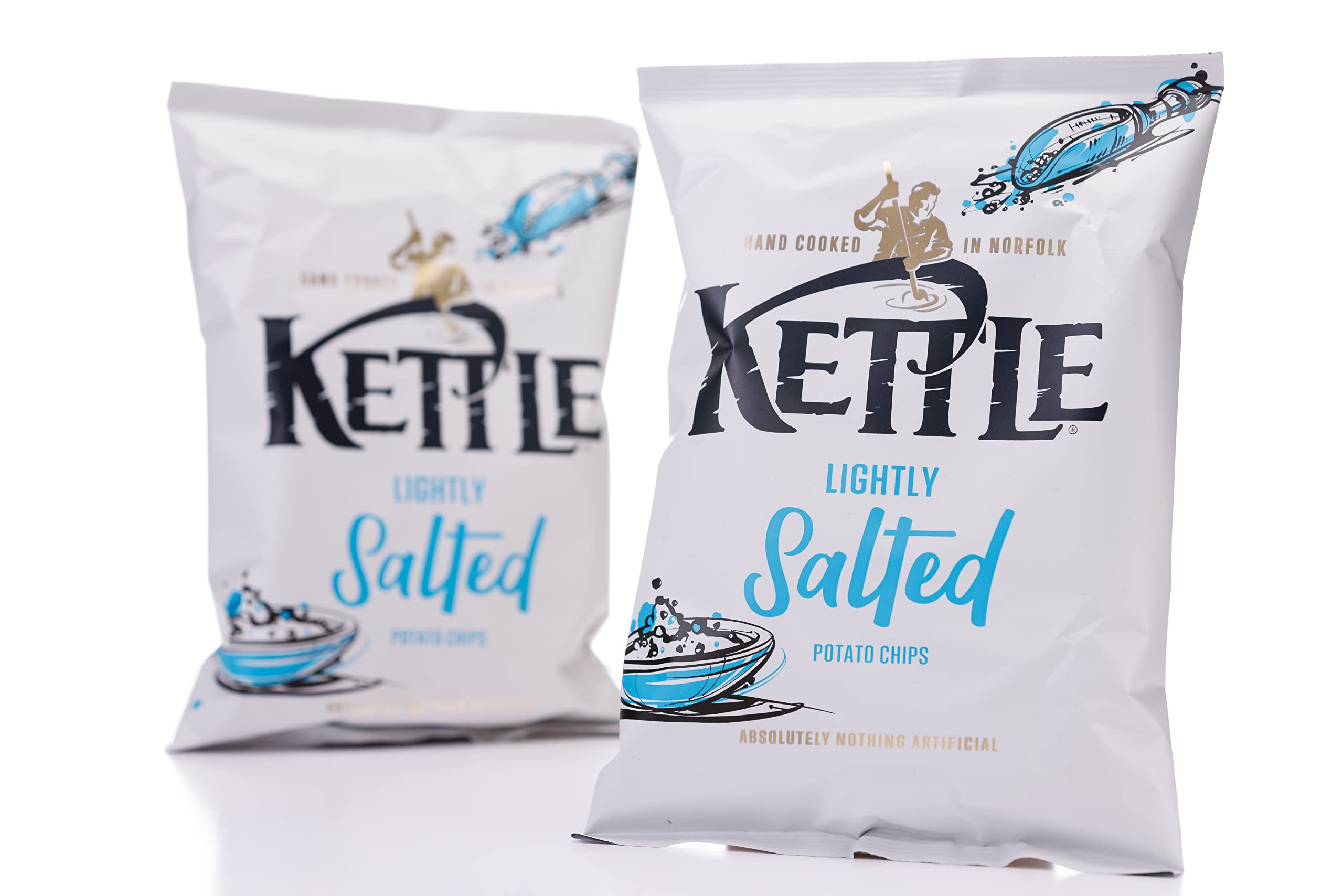Kettle Lightly Salted Chips - Hand Cooked | 130g Single Bag 2