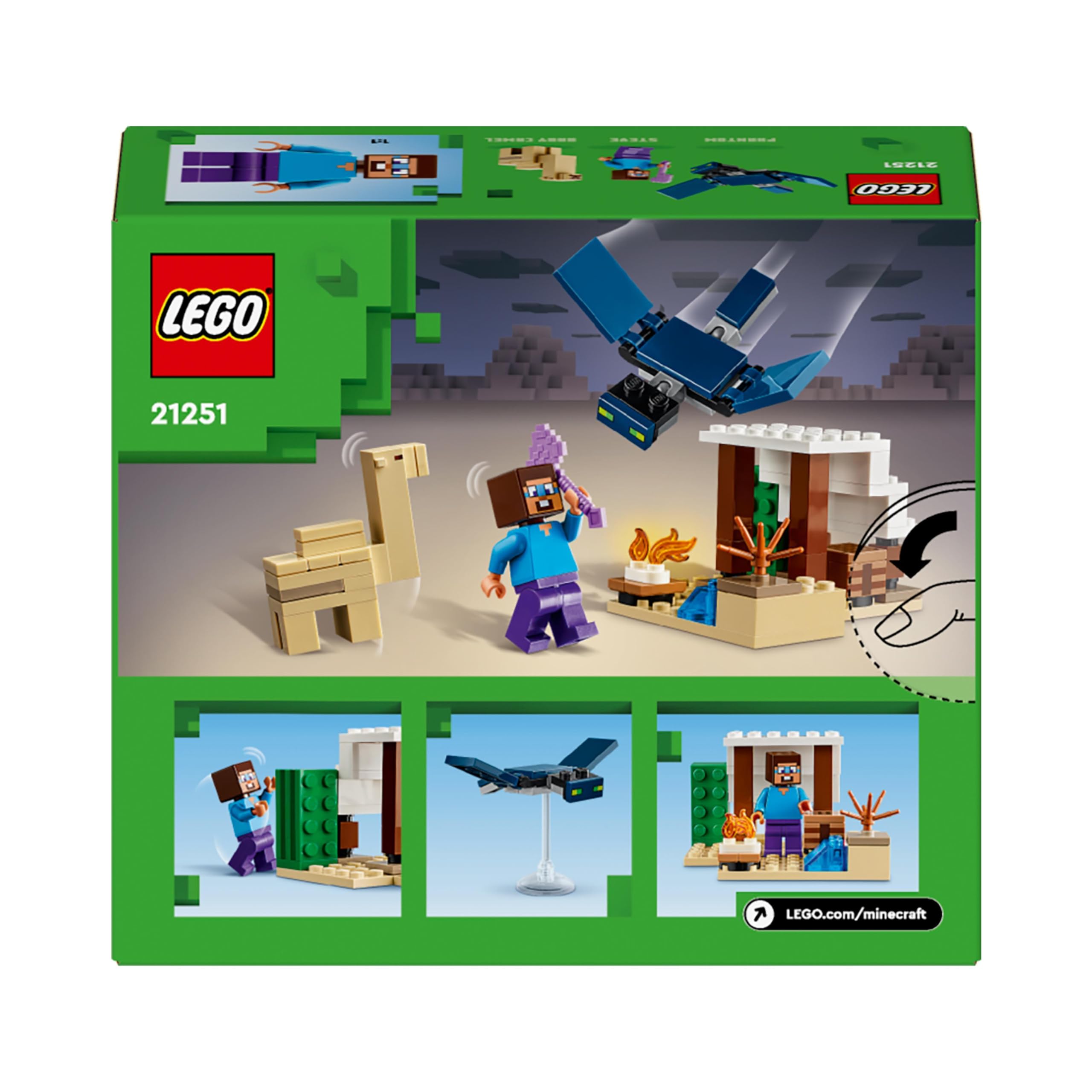 LEGO Minecraft Steve's Desert Expedition Building Set - Action Figure Playset for Kids 6+ 7