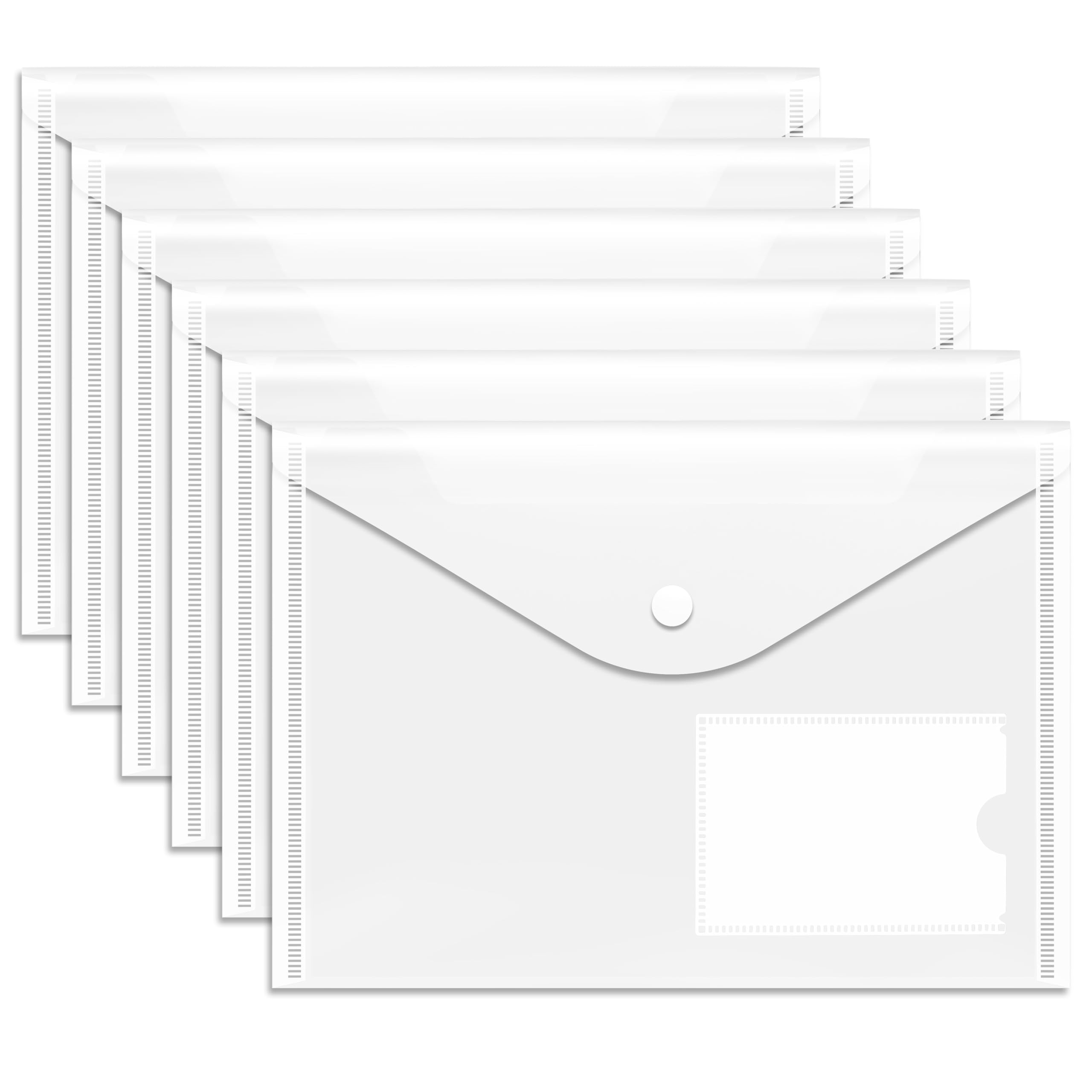 GoodtoU A5 Plastic Document Wallets - 6 Pack Clear Polypropylene Folders with Popper Closure 1