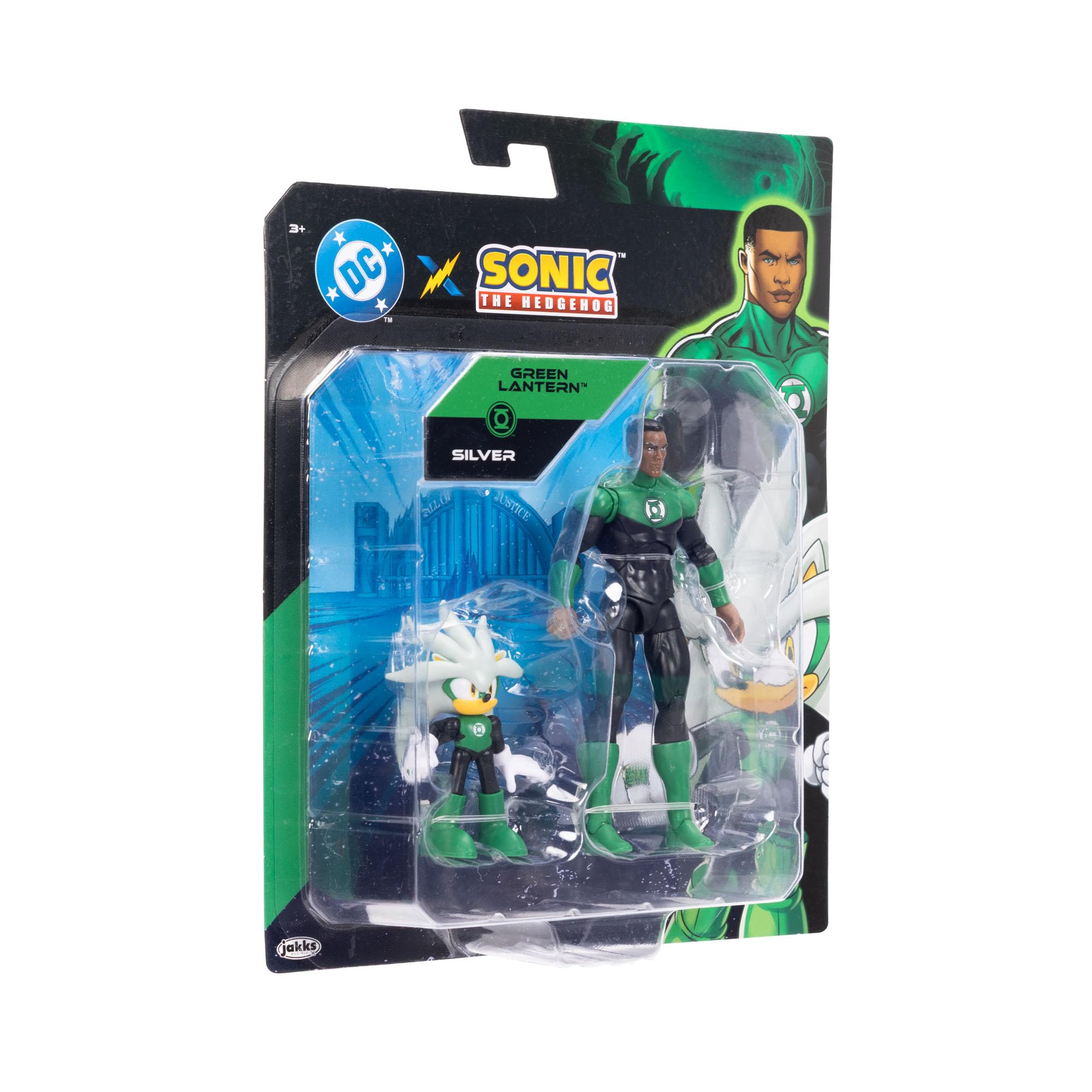 Sonic The Hedgehog DC x Sonic Silver as Green Lantern & Classic Green Lantern Action Figure Multipack 6