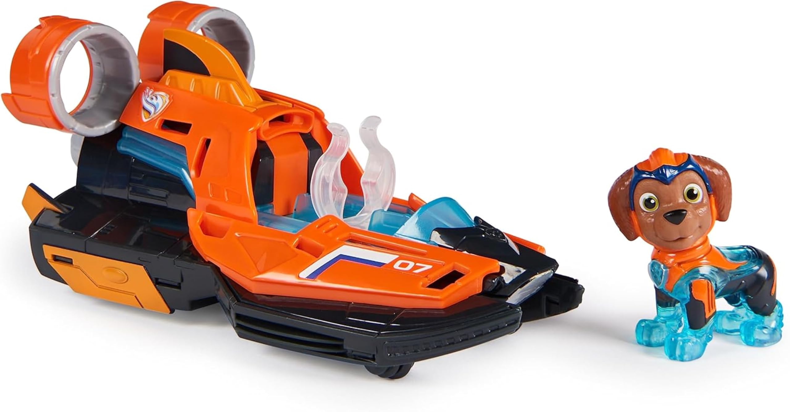 Paw Patrol: The Mighty Movie Jet Boat with Zuma Action Figure - Lights & Sounds, Ages 3+ 1
