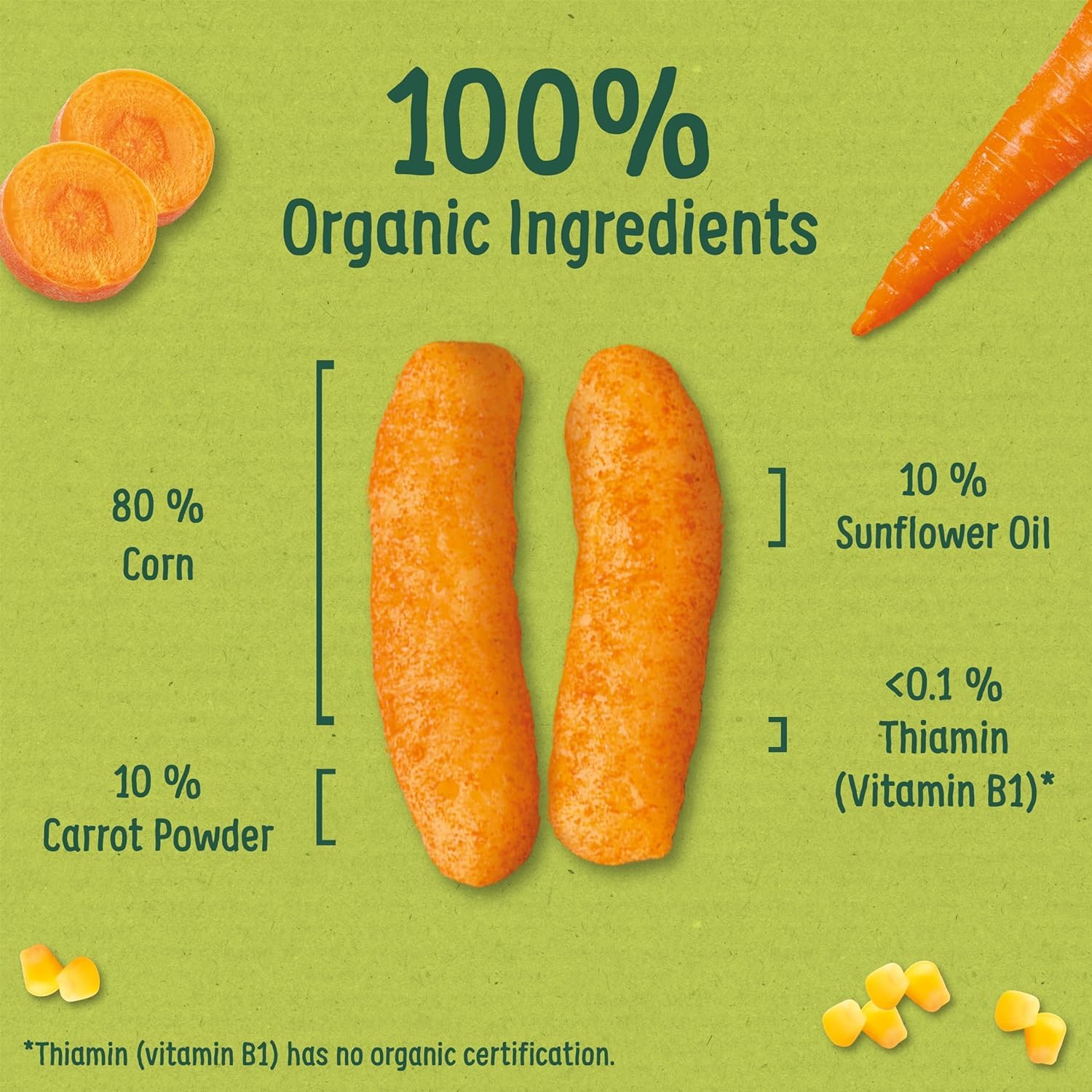 Organix Melty Carrot Puffs, Bio-Babysnack, Fingerfood, Multipack, 4 x 216 g 5