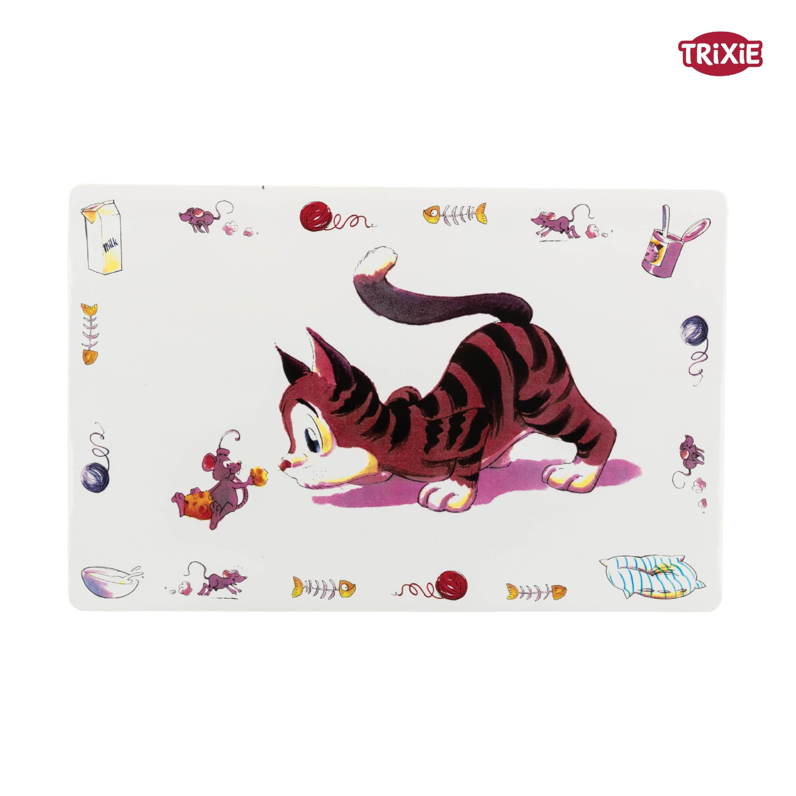 TRIXIE Comic Cat Print Plastic Feeding Mat - Non-Slip, Easy Clean | 44 x 28 cm 7