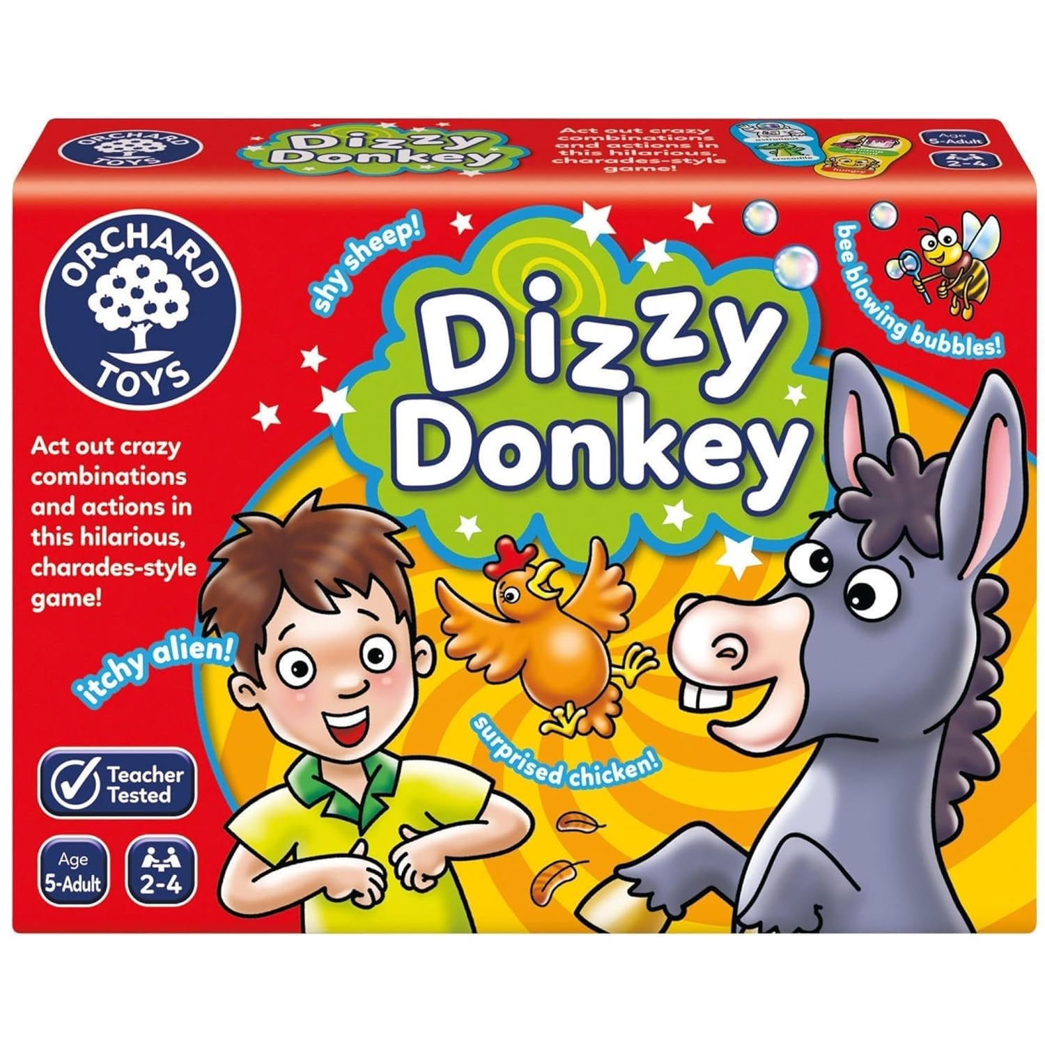 Orchard Toys Dizzy Donkey Game - Action & Performance Card Game for Ages 5+