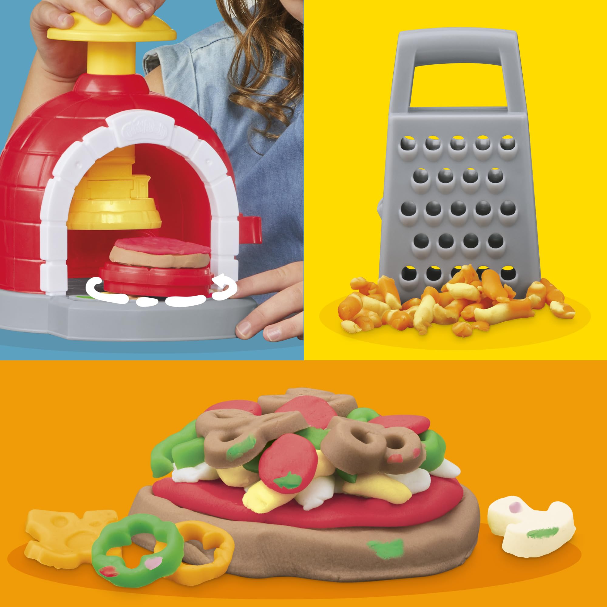 Play-Doh Kitchen Creations Pizza Oven Playset - 6 Colors & 8 Tools for Kids 3+ 17