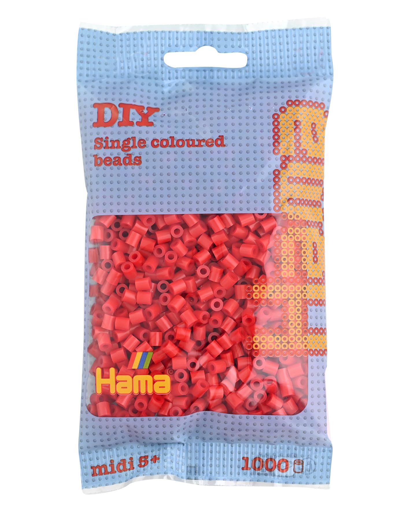 Hama Beads Refill Bag - 1,000 Red Beads | Encourages Creativity | Improves Motor Skills