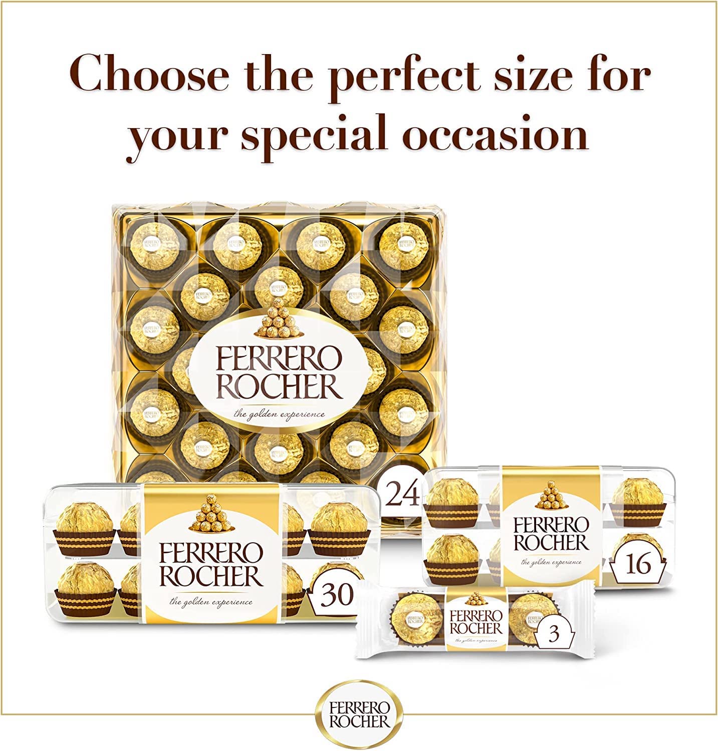 Ferrero Rocher Pralines Bulk Box - 48 Pieces, Hazelnut Milk Chocolate Treats for Gifting & Celebrations 8
