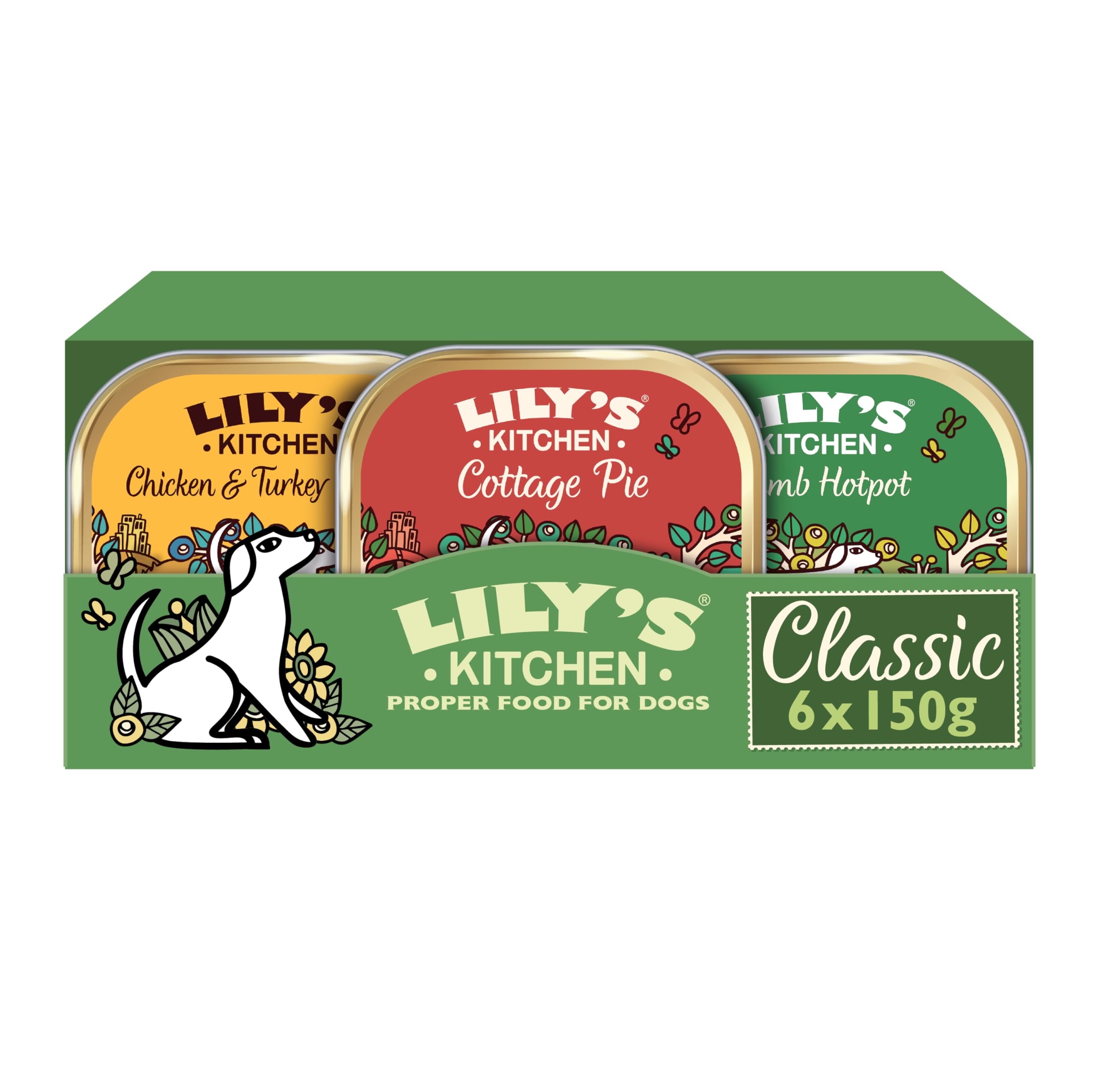 Lily's Kitchen Natural Adult Dog Food Wet Trays - Classic Dinners Multipack (6 x 150g) 1