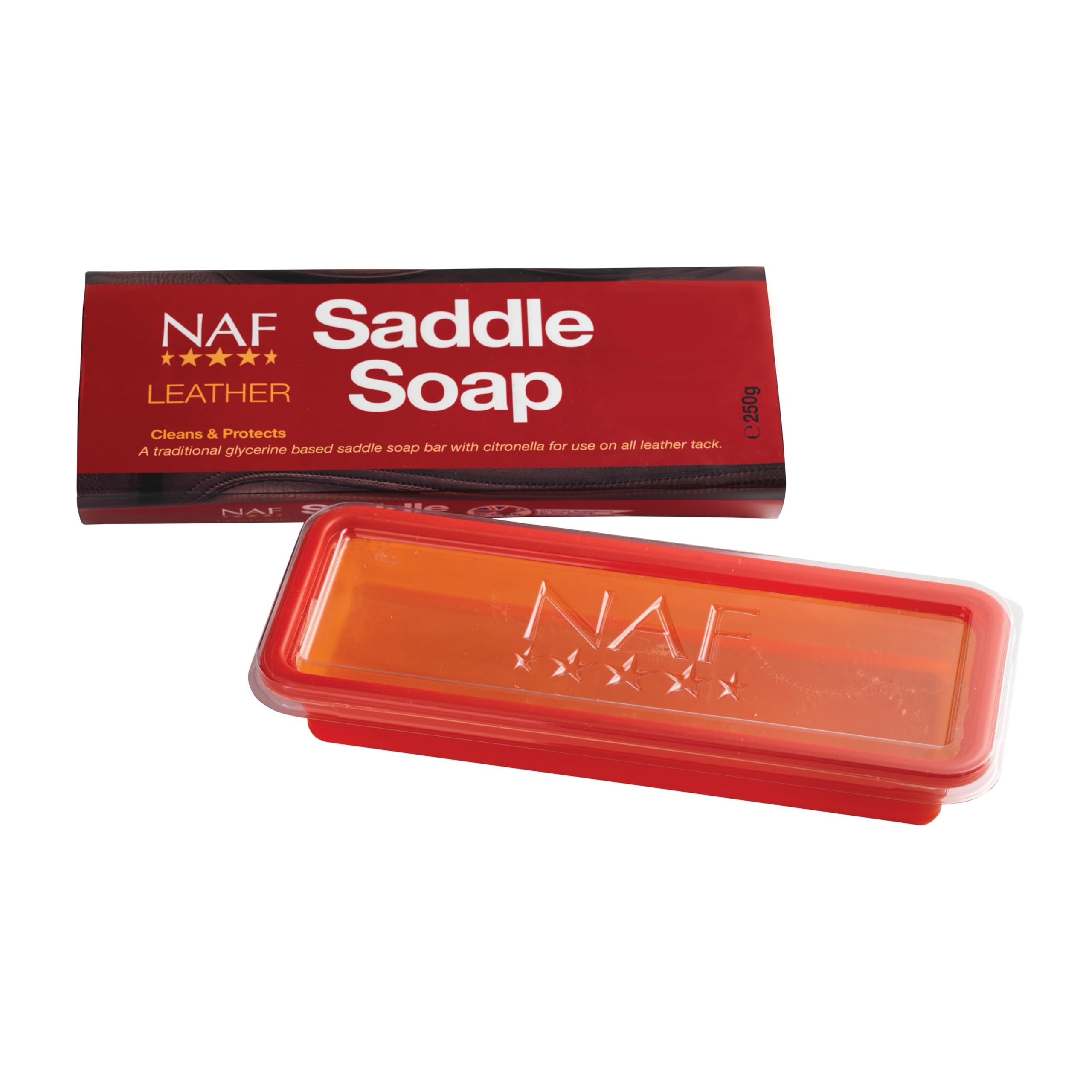 NAF Leather Saddle Soap - Gently Cleans & Conditions | 250g Tub | Regular Size