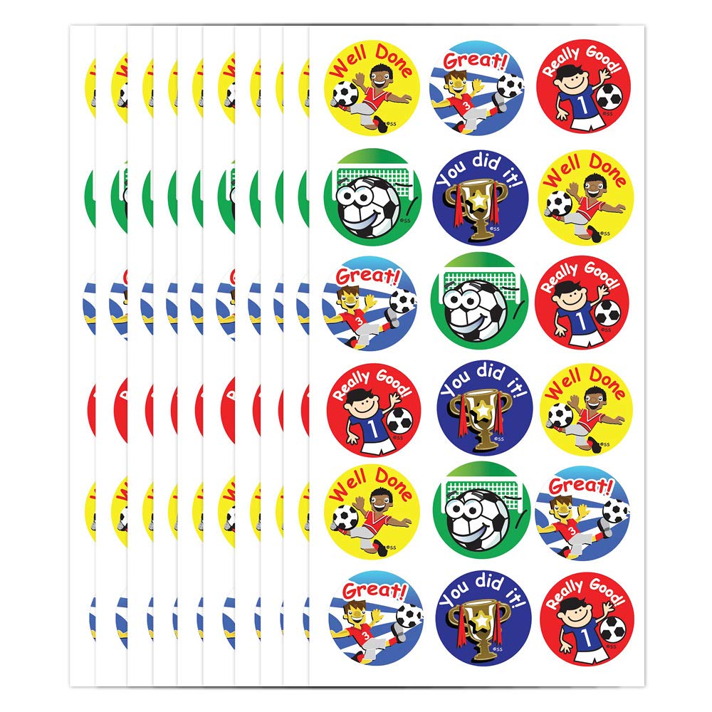 SuperStickers Football Themed Reward Stickers - 180 Pack, 25mm Round, Multicoloured 3