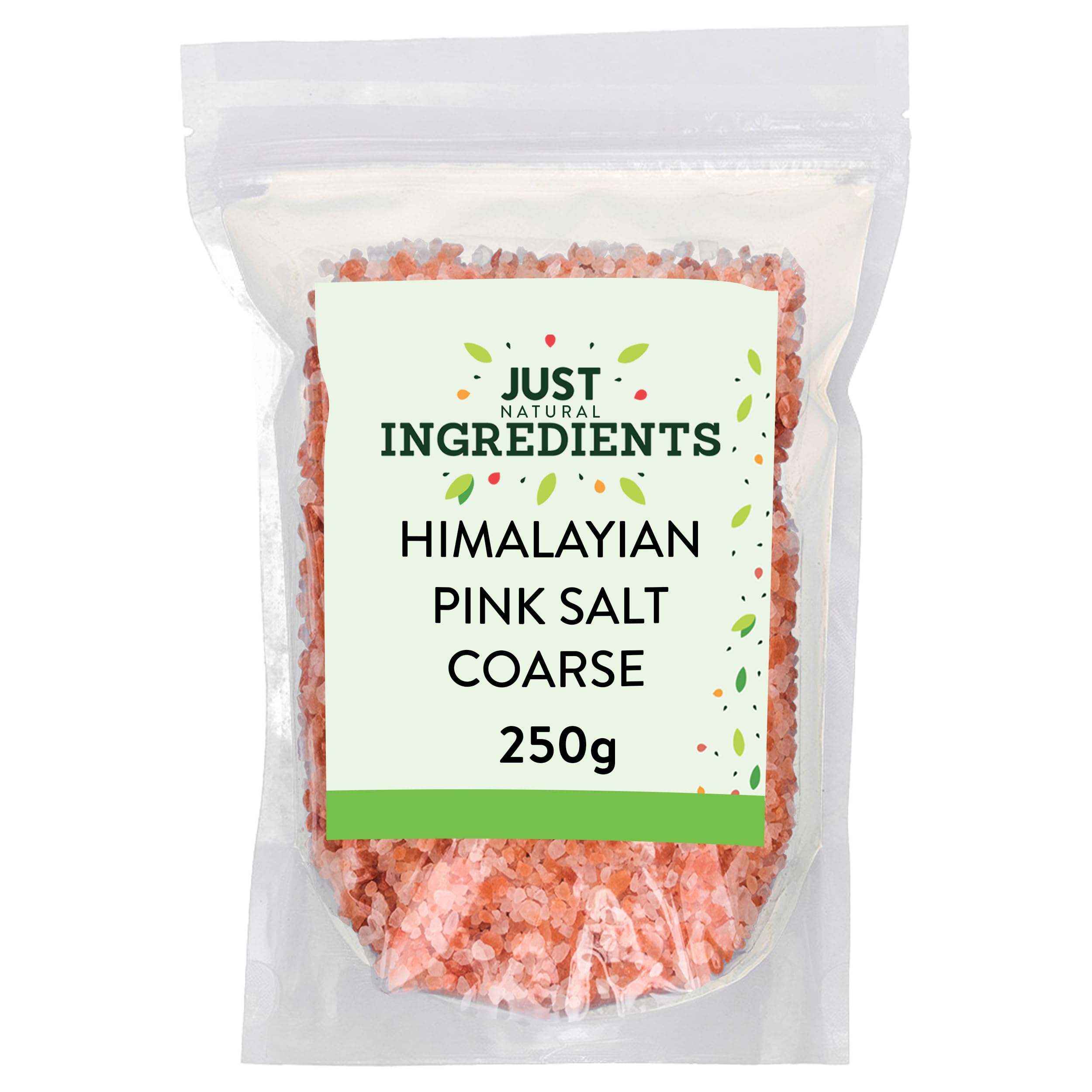 JustIngredients Premier Himalayan Salt Coarse 250g - Pink Rock Salt for Cooking and Bath 1