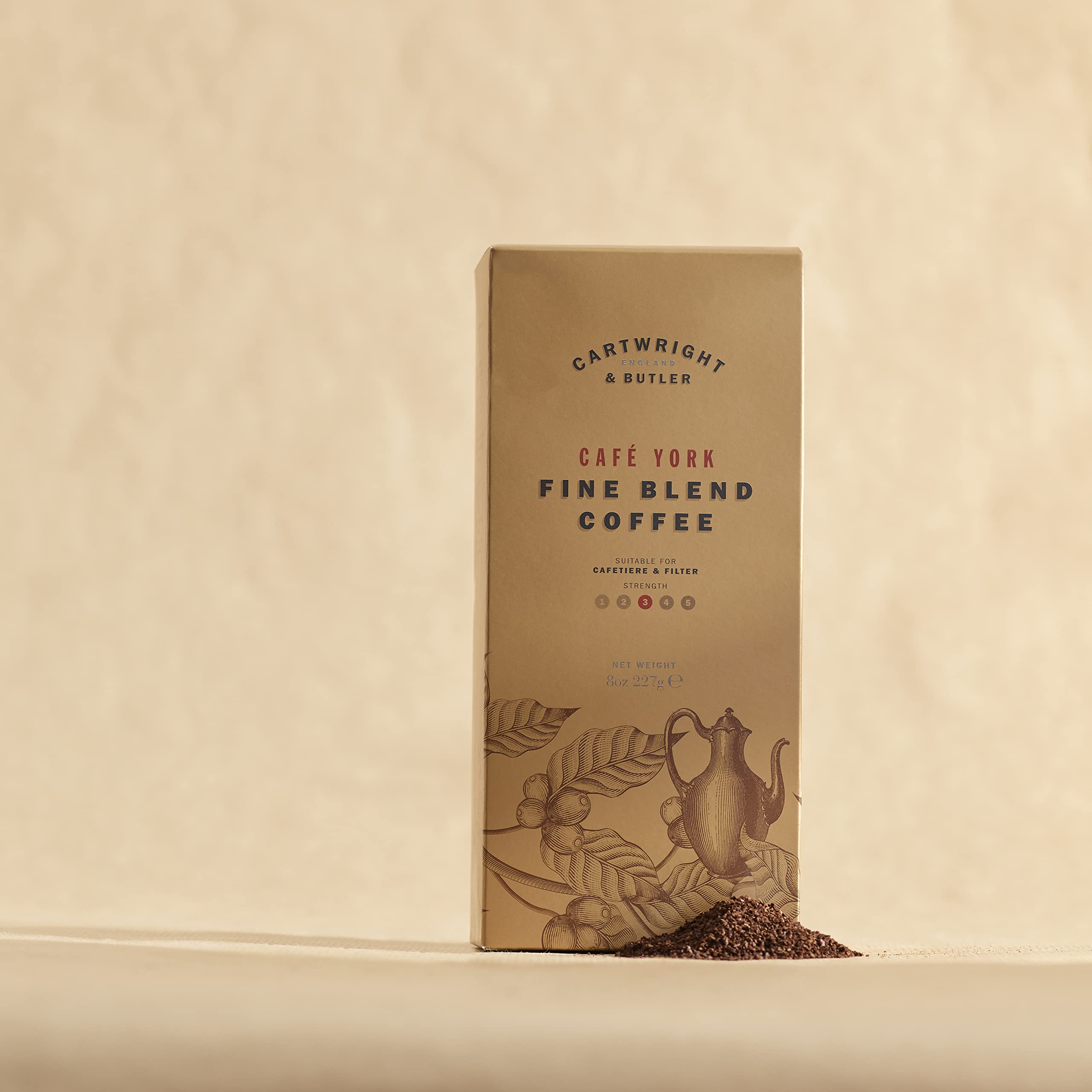 Cartwright & Butler Ground Coffee - Café York Blend, Medium Roast, 100% Arabica | 227g Carton