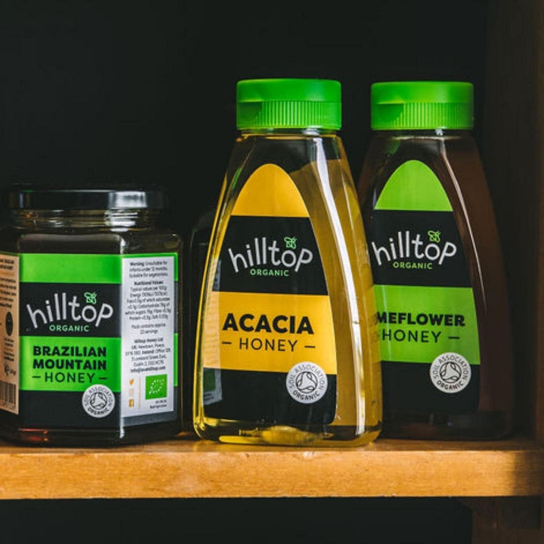 Hilltop Honey - Organic Acacia Honey - Squeezy Bottle - 340g