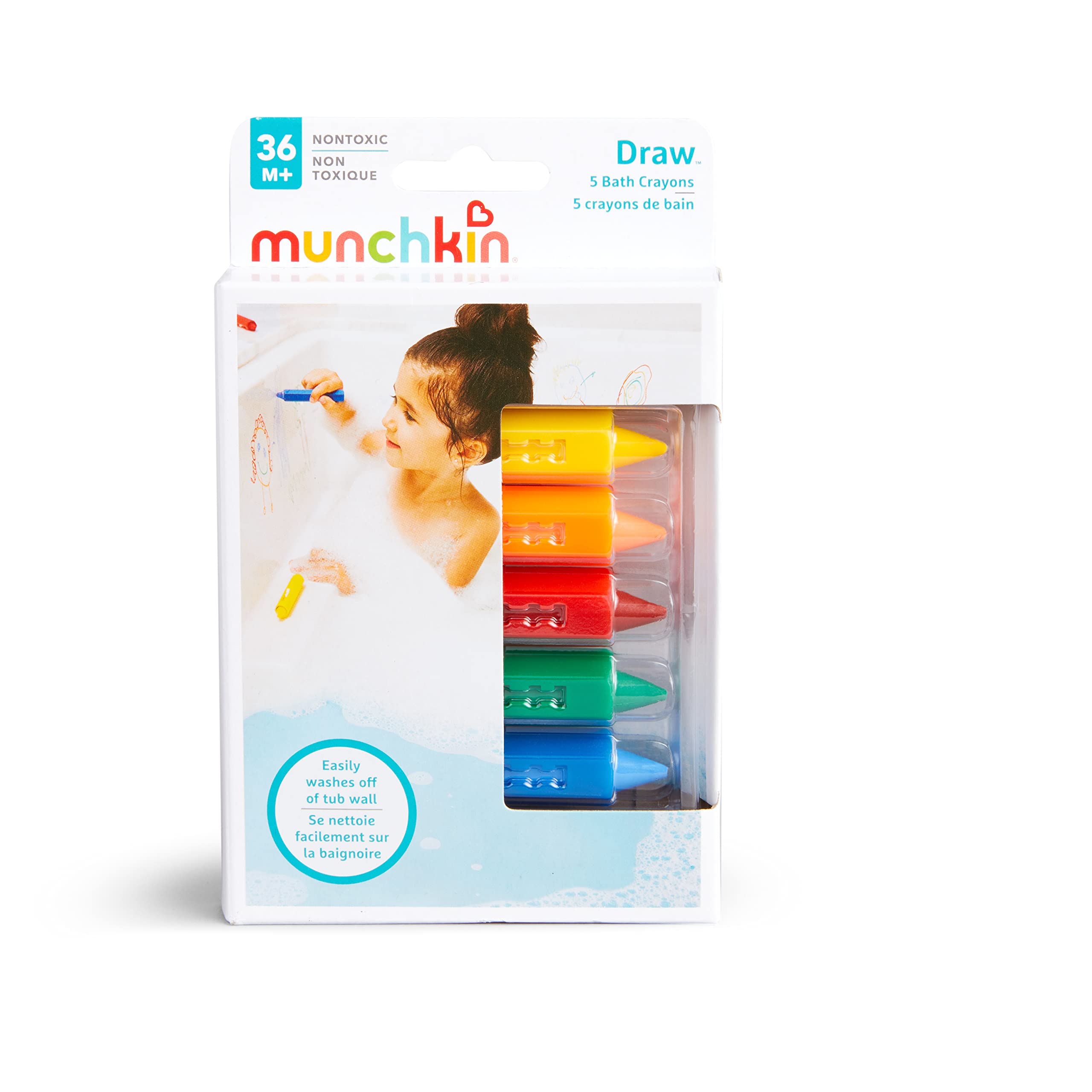 Munchkin Bath Time Toy Crayons - 5 Count Pack | Encourages Creativity & Coordination 6