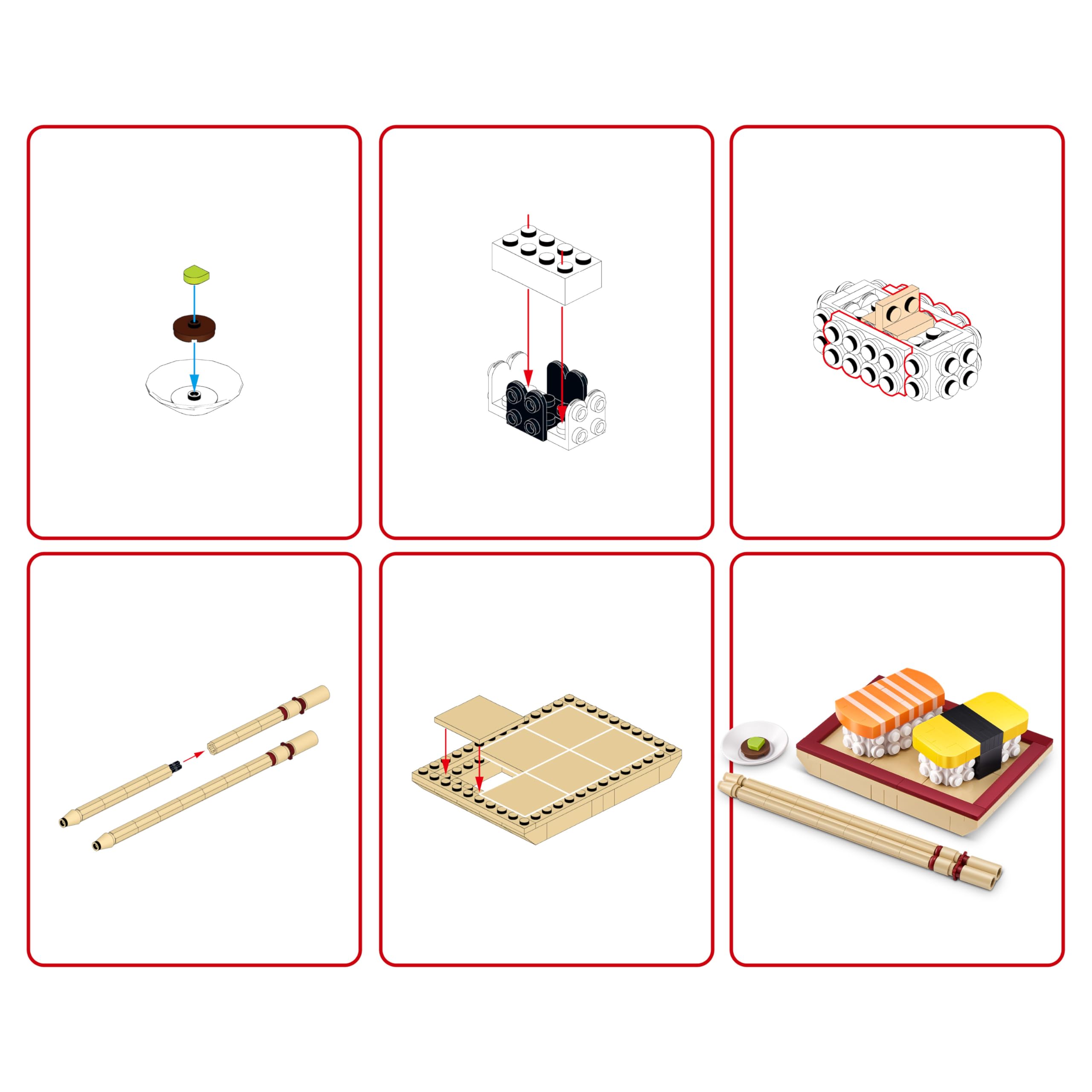 MAX Premium Snacks Building Bricks - Sushi Collectible Set for Ages 3+ 5