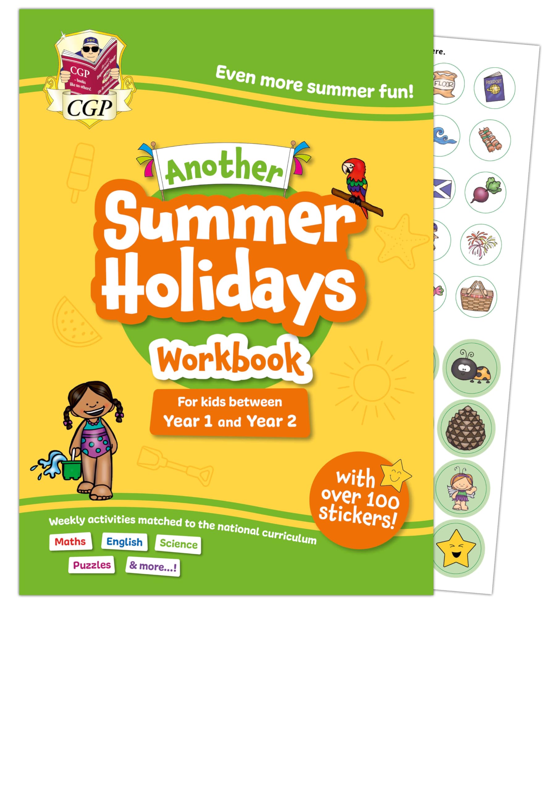 CGP Summer Holidays Activity Workbook - Year 1 to Year 2 Transition | Curriculum Aligned | 64 Pages