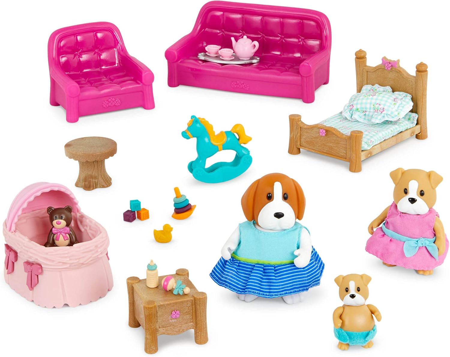 Li'l Woodzeez Living Room & Nursery Playset with 3 Figurines - WZ6823Z 1