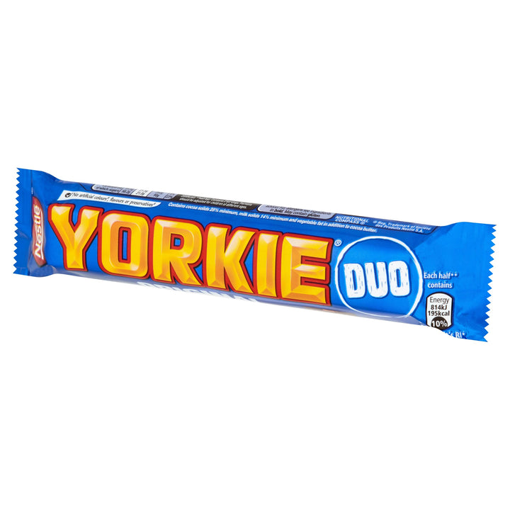 Yorkie Duo Milk Chocolate Bars 72g (Pack of 24) - Creamy Smooth Chunky Chocolate