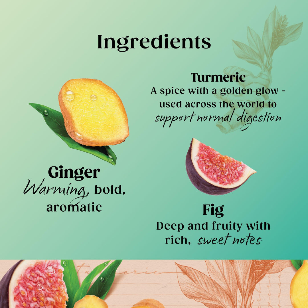 Twinings Superblends Digest - Ginger & Turmeric Herbal Infusion with Fig, 80 Biodegradable Tea Bags