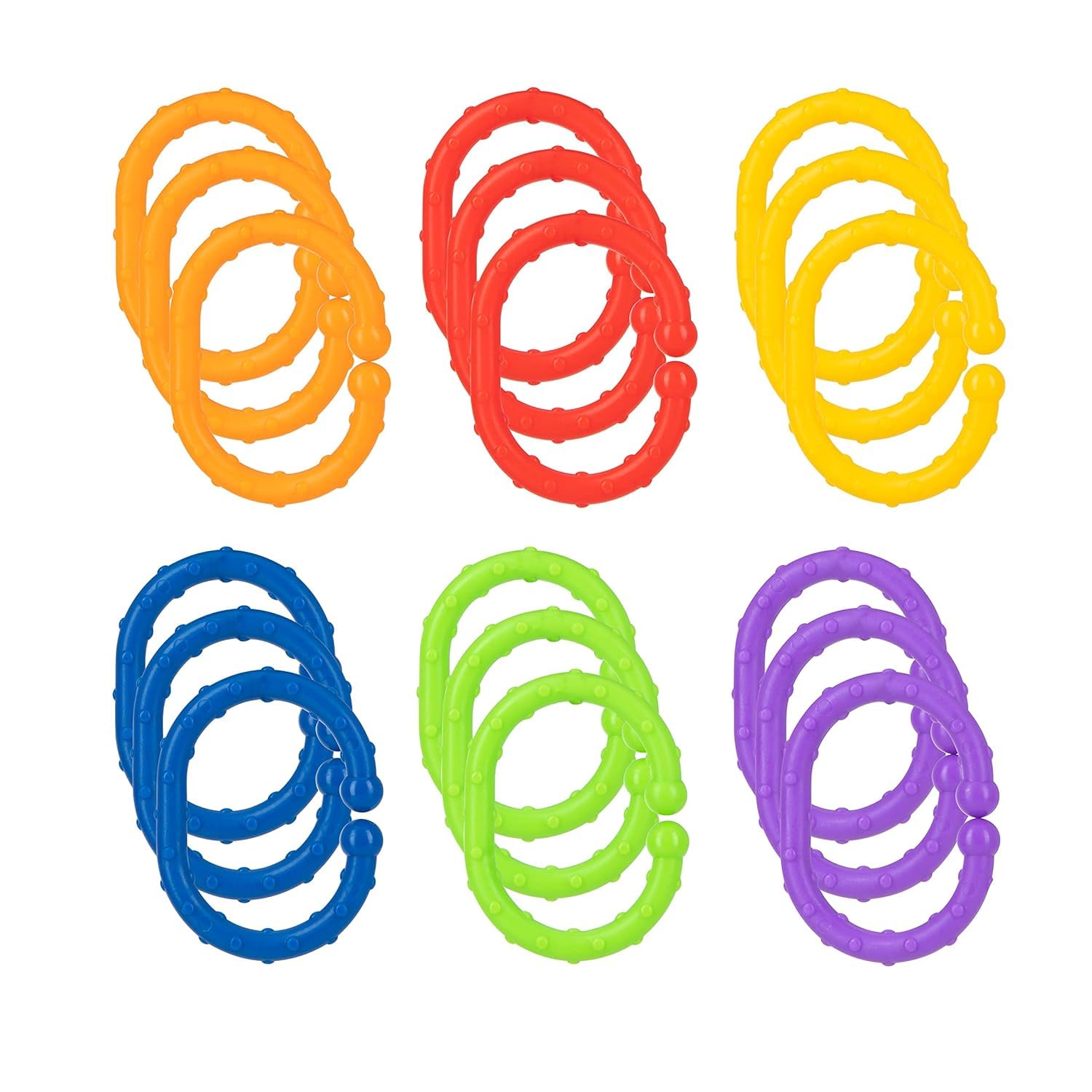 Nuby Linkables - 18-Link Multicolor Chain for Car Seat & Stroller Toys - 3 Months+ 1