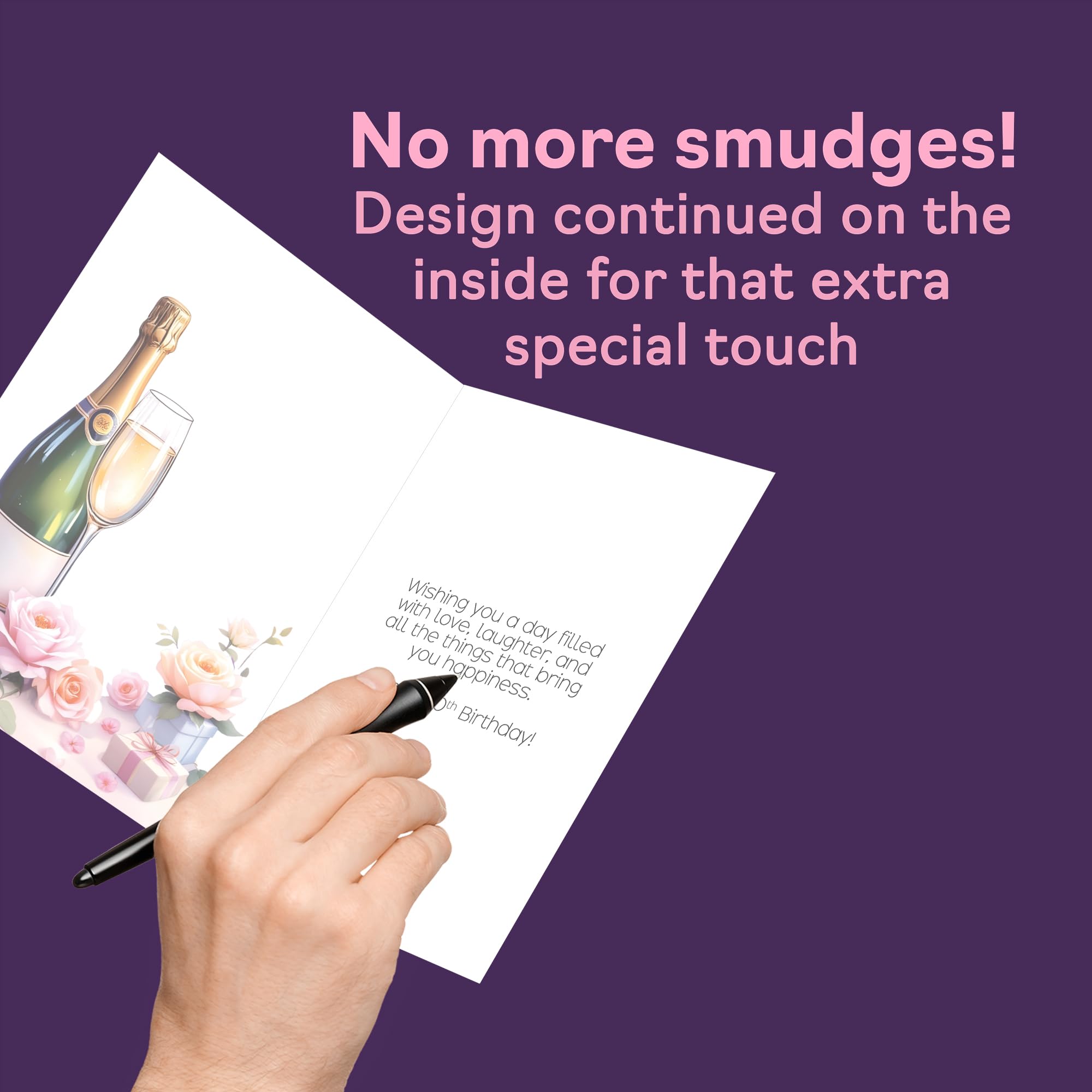 Giftzie 40th Birthday Card for Niece | 5x7 Inch Greeting Card with Envelope | Pink Presents & Champagne Design 2